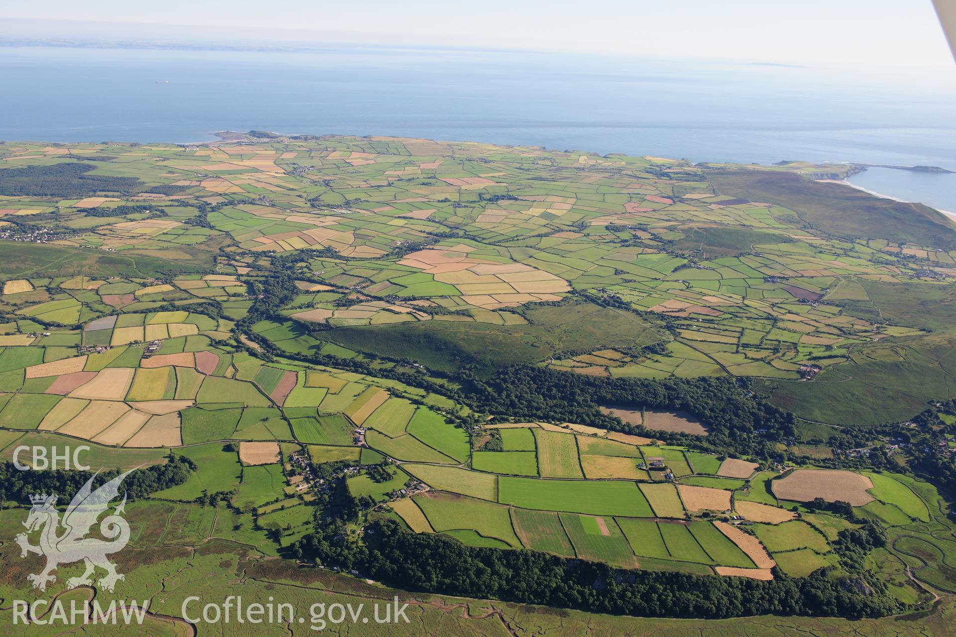 RCAHMW colour oblique photograph of West Gower, high landscape view over North Hill Tor. Taken by Toby Driver on 24/07/2012.