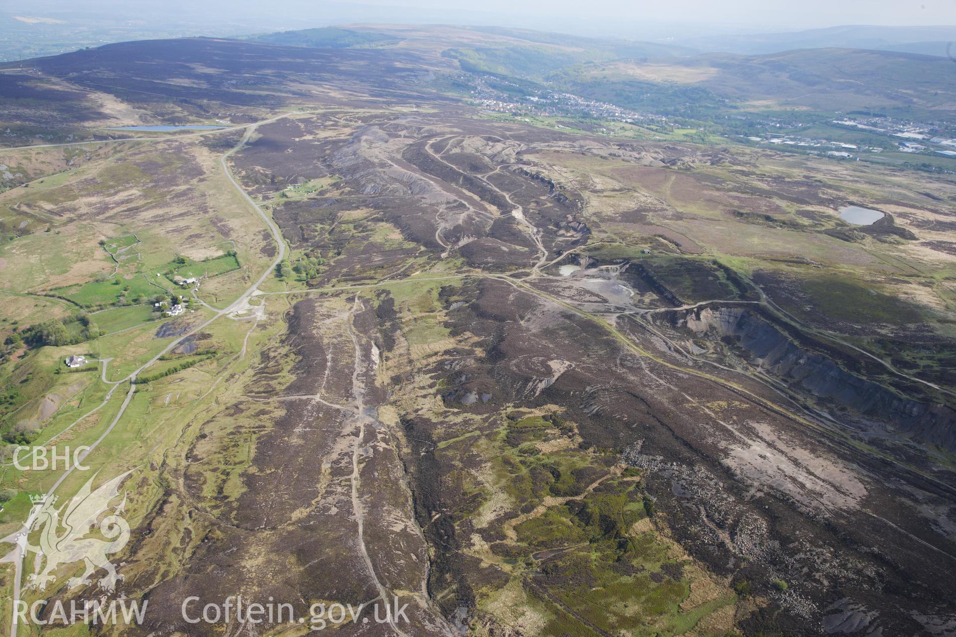 RCAHMW colour oblique photograph of Pwll Du industrial landscape, and opencast, Blaenavon. Taken by Toby Driver on 22/05/2012.