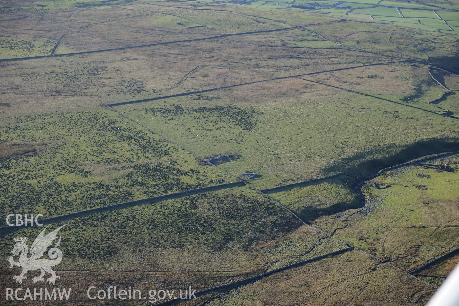 RCAHMW colour oblique photograph of Carneddau Hengwm. Taken by Toby Driver on 10/12/2012.