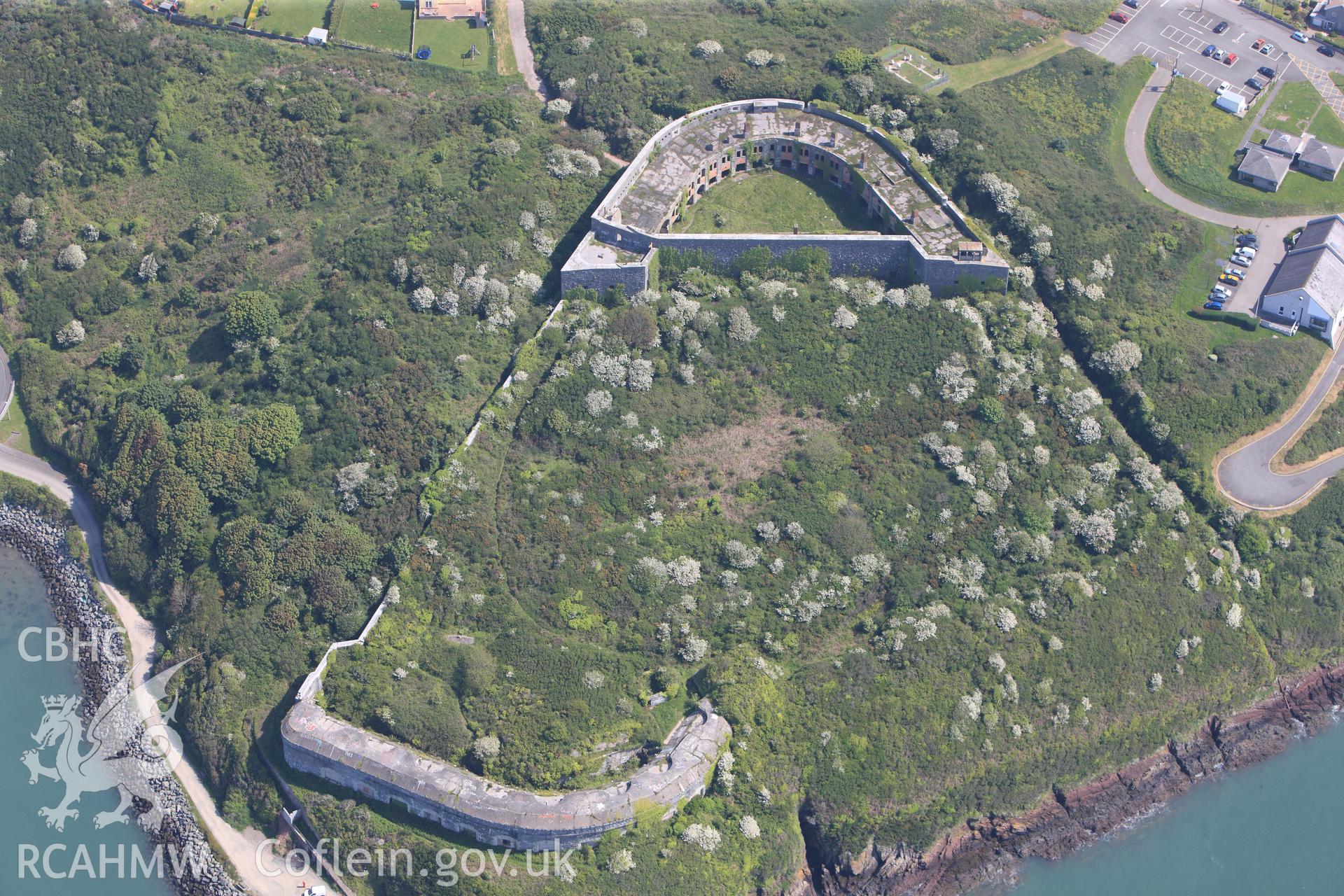 RCAHMW colour oblique photograph of General view of Fort Hubberston, looking north east. Taken by Toby Driver on 24/05/2012.