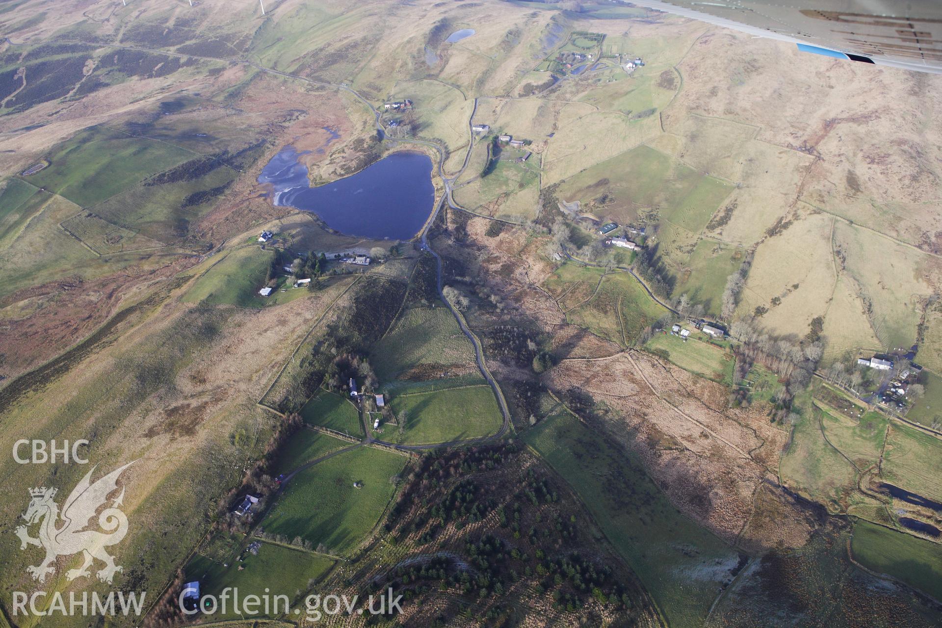 RCAHMW colour oblique photograph of Ystumtuen Lead Mine. Taken by Toby Driver on 07/02/2012.