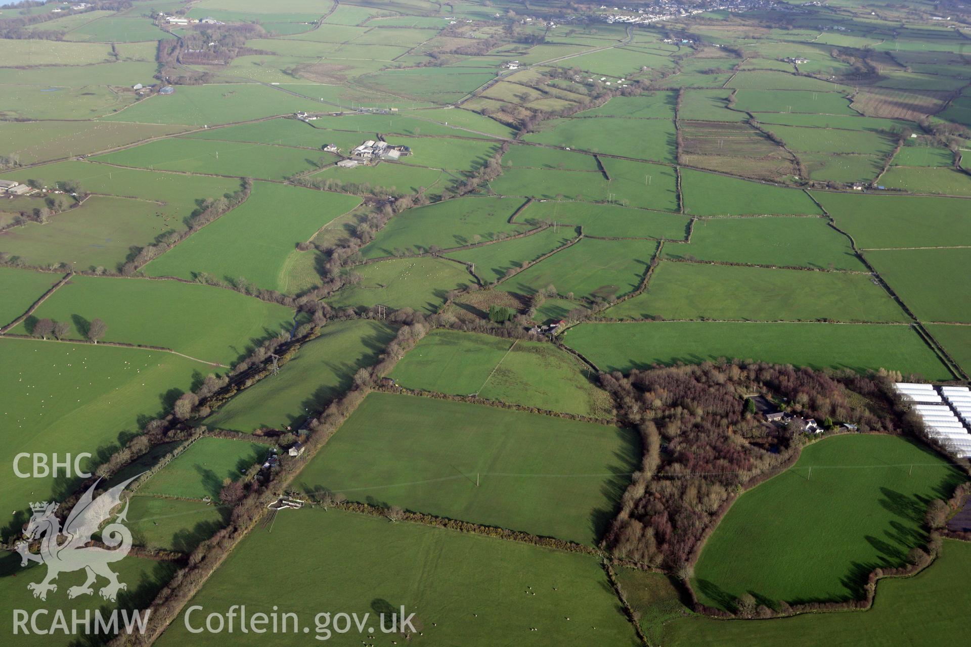 RCAHMW colour oblique photograph of Bryn Glas Roman signal station. Taken by Toby Driver on 13/01/2012.