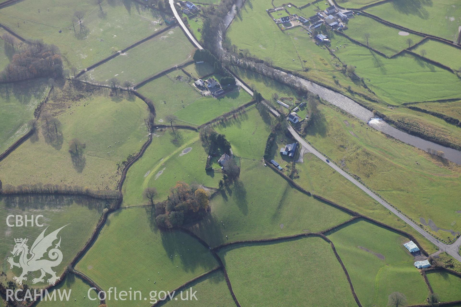 RCAHMW colour oblique photograph of Castell Meurig. Taken by Toby Driver on 23/11/2012.