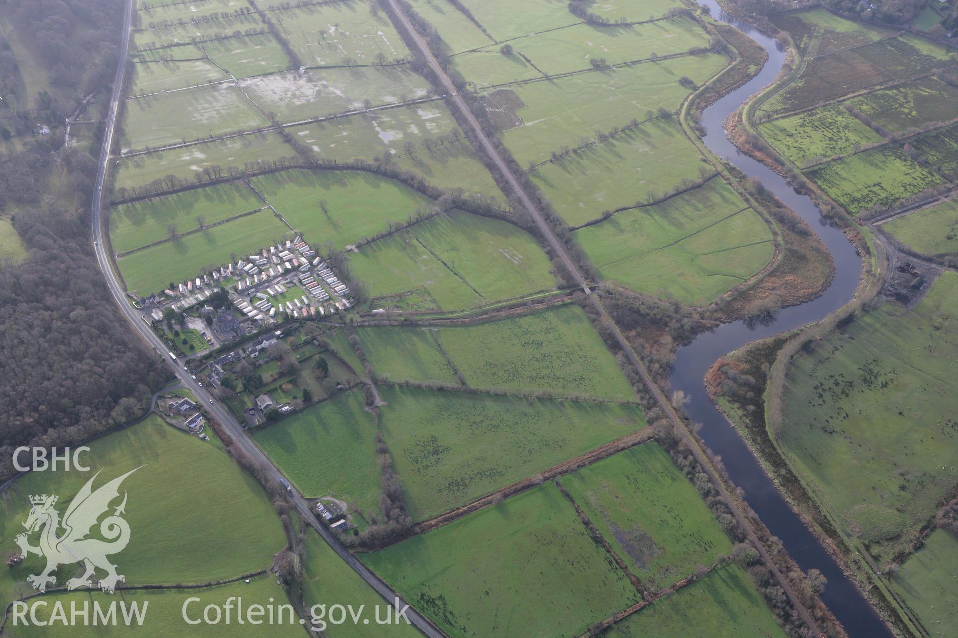 RCAHMW colour oblique photograph of Maenan Abbey. Taken by Toby Driver on 13/01/2012.