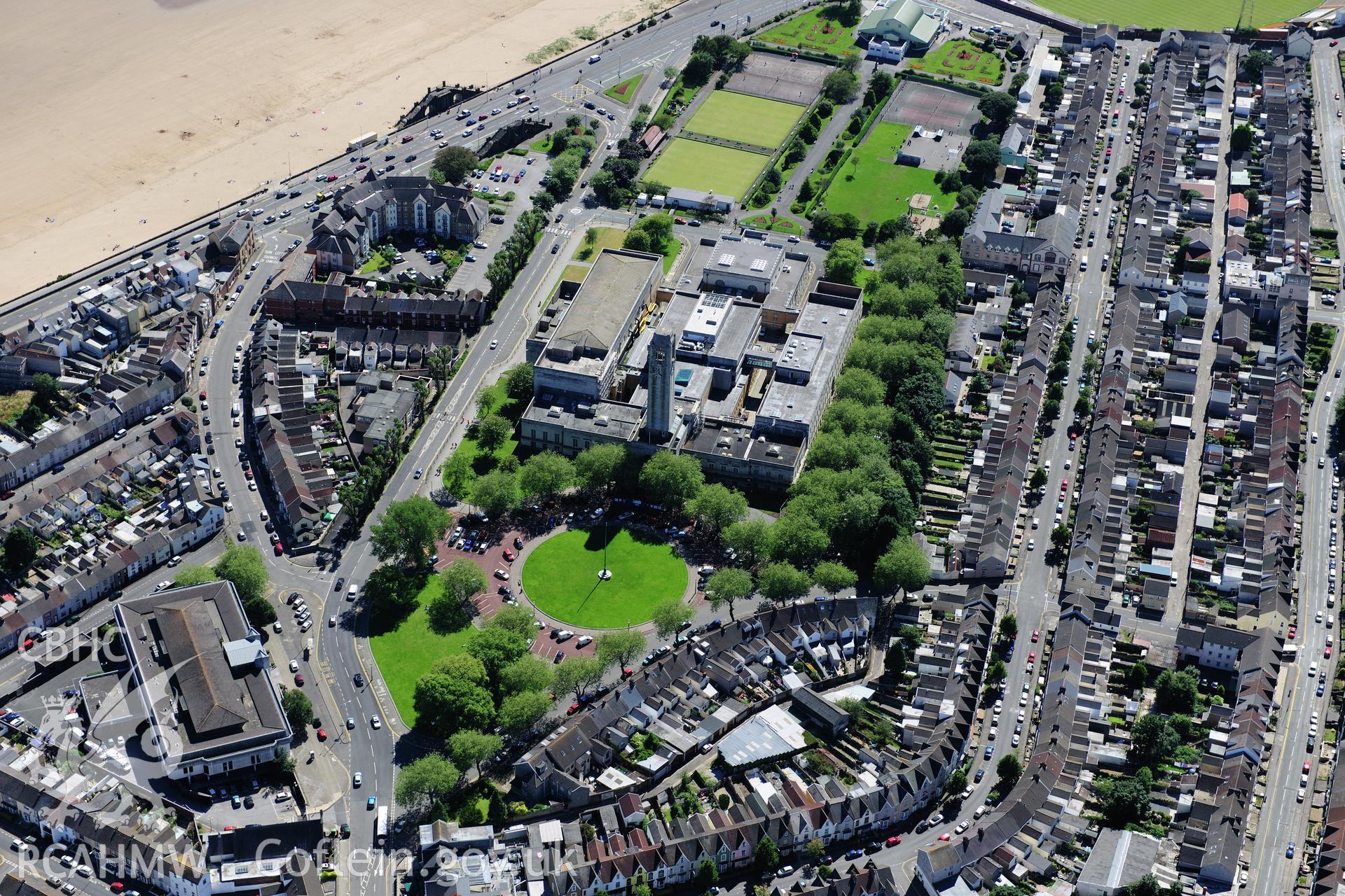 RCAHMW colour oblique photograph of Guildhall, Swansea. Taken by Toby Driver on 24/07/2012.