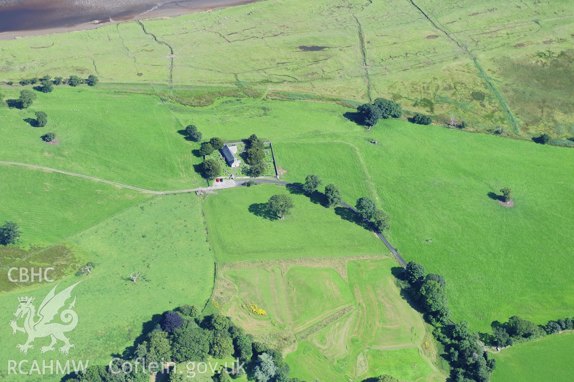 RCAHMW colour oblique photograph of Canonvium roman fort, Caerhun. Taken by Toby Driver on 10/08/2012.