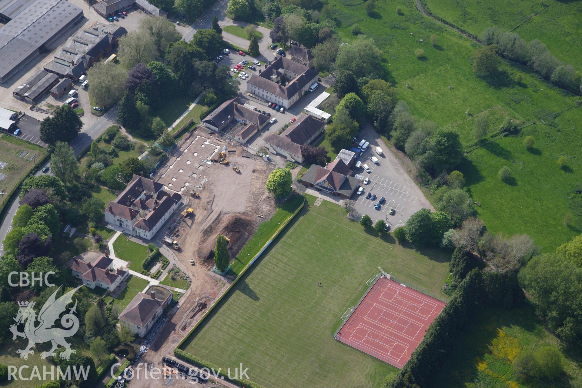 RCAHMW colour oblique photograph of Coleg Gwent, Radyr, Usk. Taken by Toby Driver on 22/05/2012.