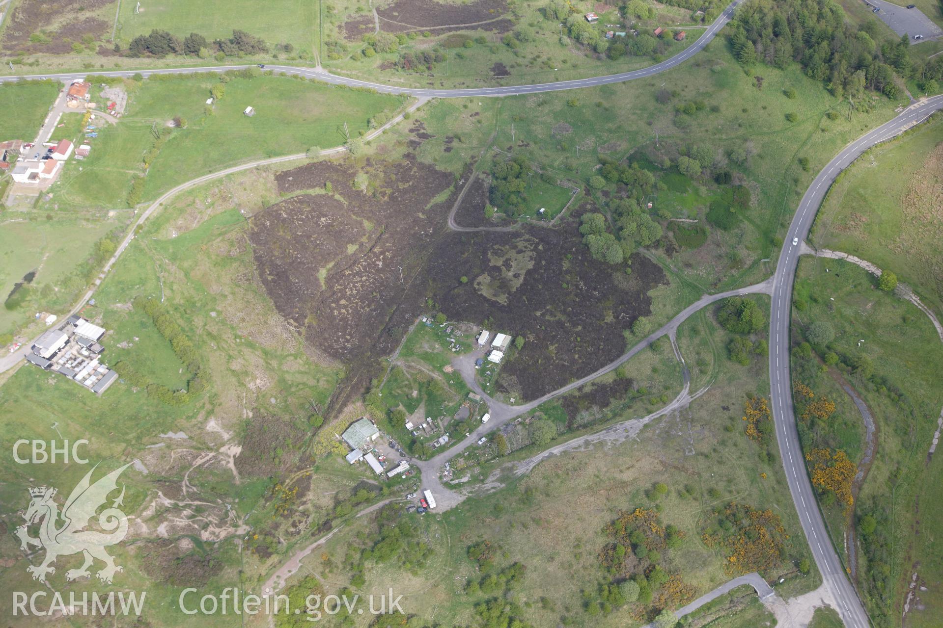 RCAHMW colour oblique photograph of Upper Brick Yard, clay pits. Taken by Toby Driver on 22/05/2012.