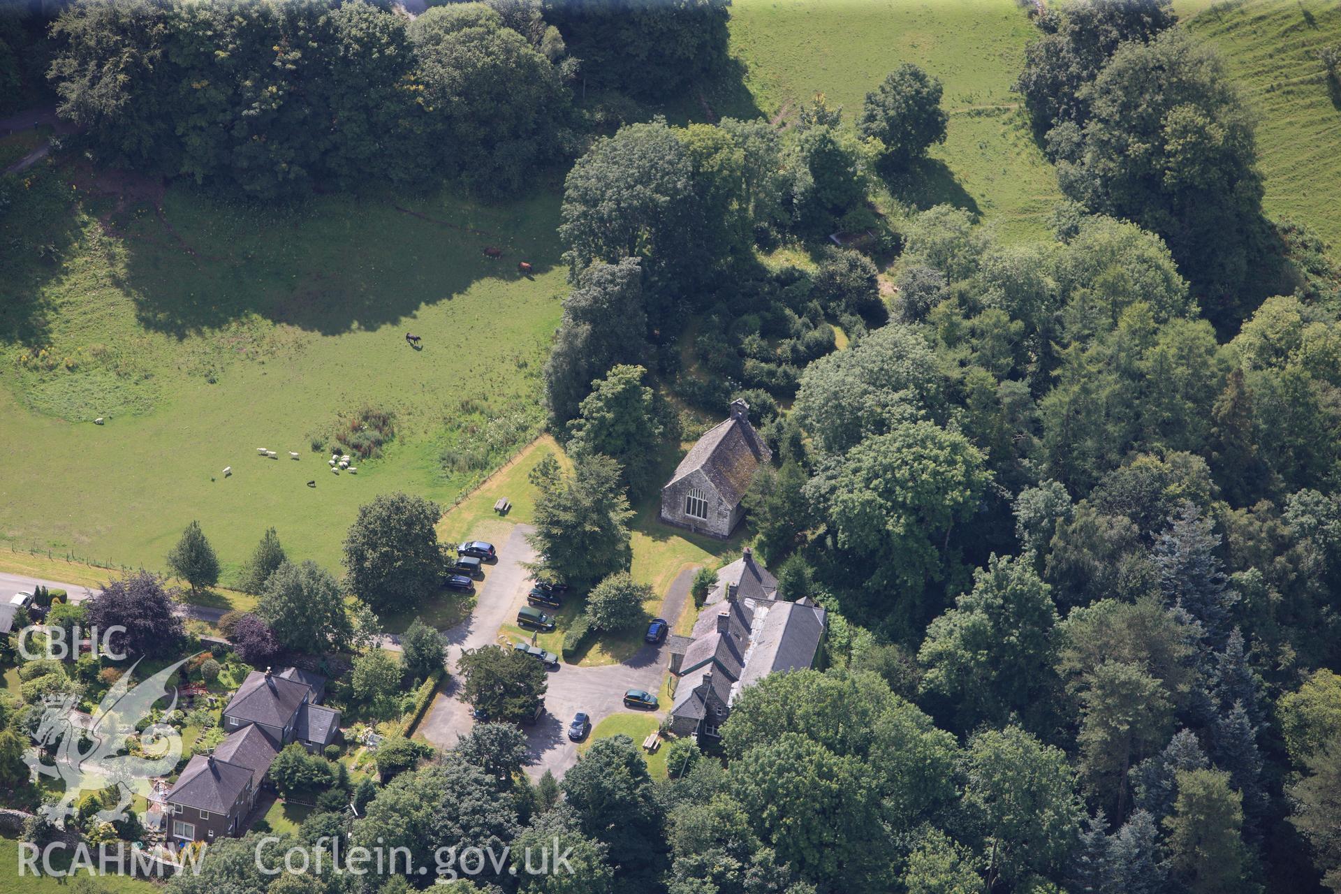 RCAHMW colour oblique photograph of Gwydir Uchaf and Capel Gwydir Uchaf, viewed from the north-east. Taken by Toby Driver on 10/08/2012.