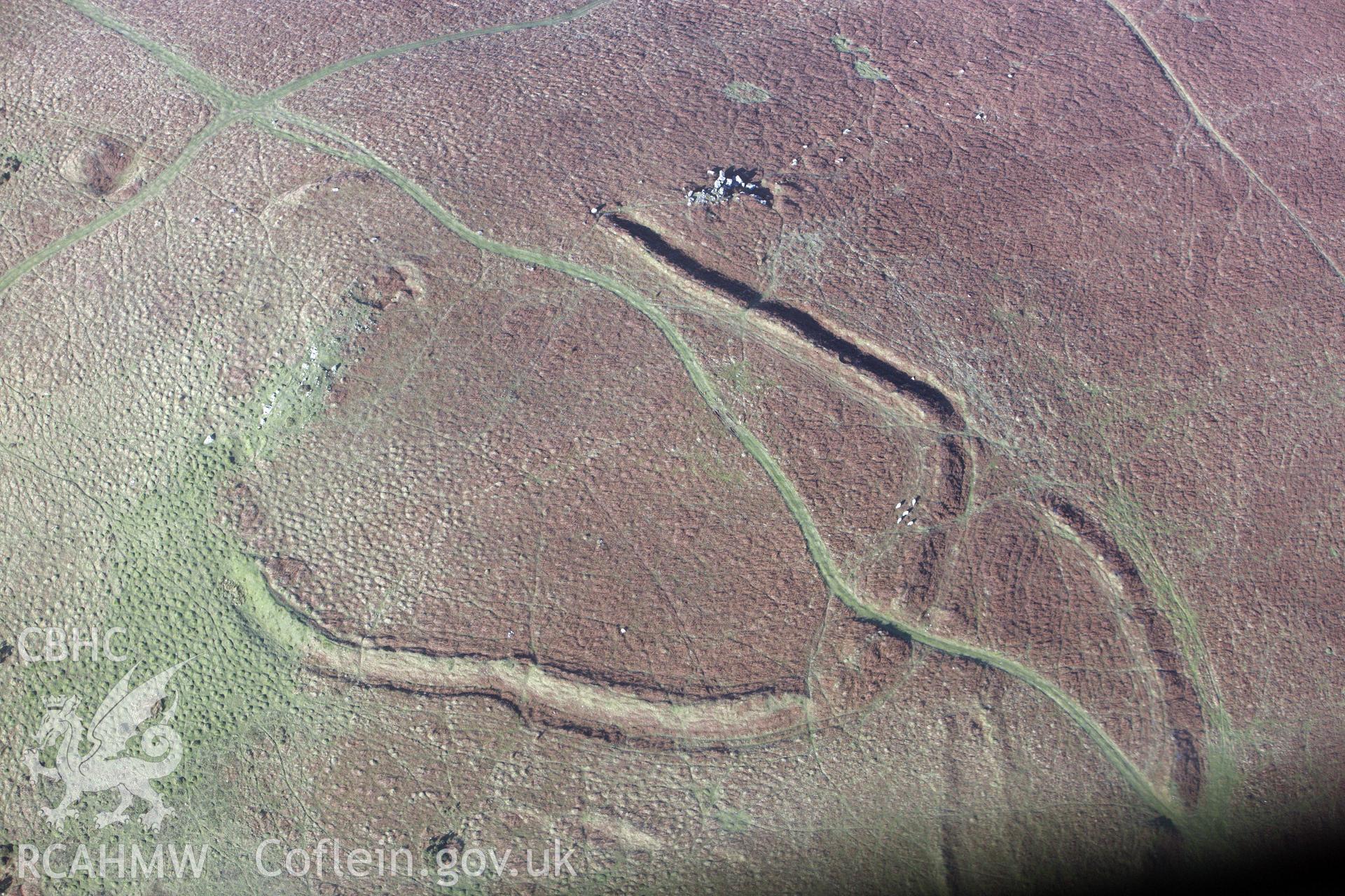 RCAHMW colour oblique photograph of Hardings Down, East Fort. Taken by Toby Driver on 02/02/2012.