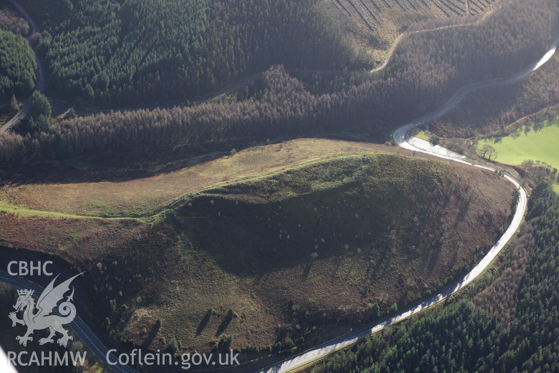 RCAHMW colour oblique photograph of Sugarloaf hillfort. Taken by Toby Driver on 23/11/2012.