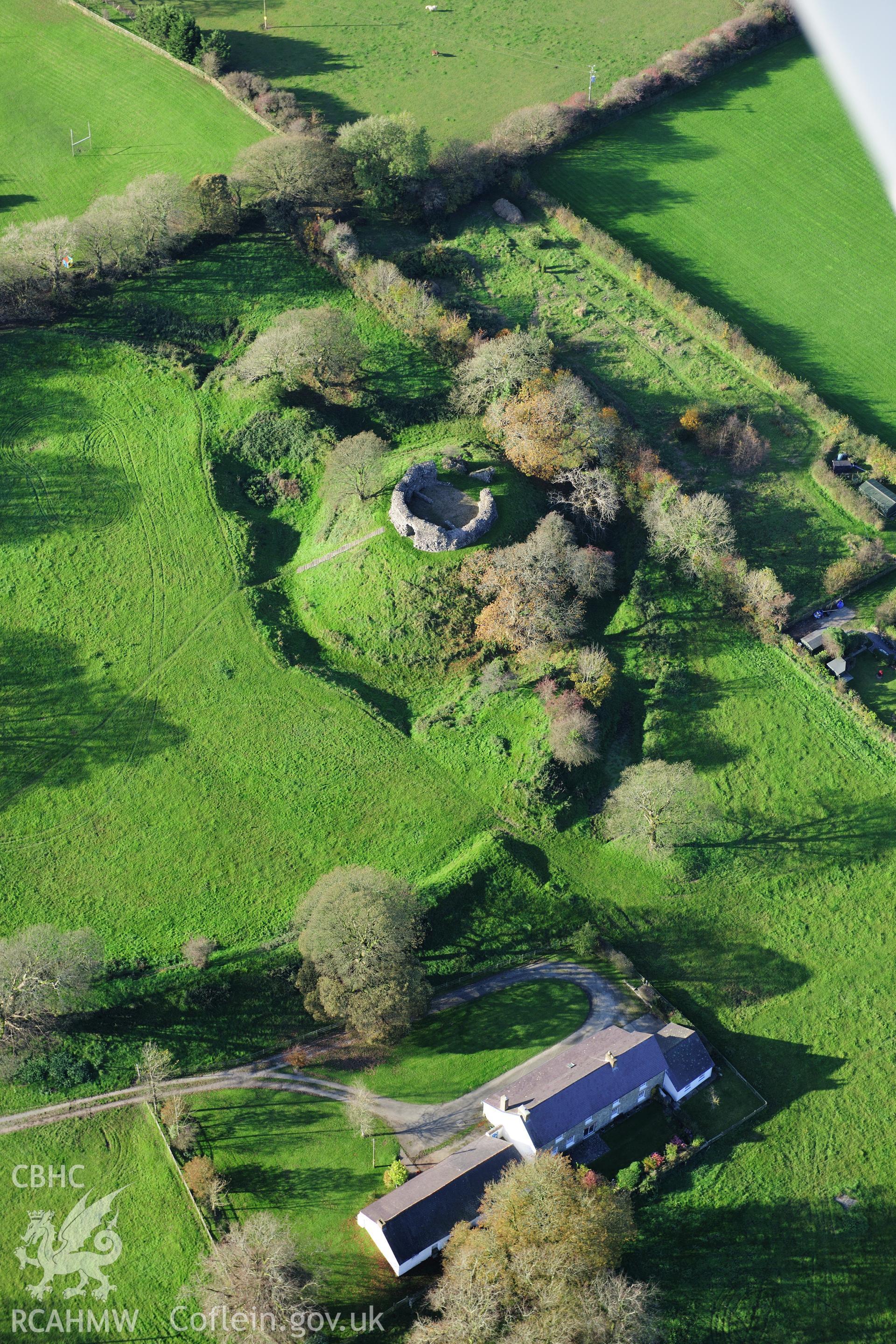 RCAHMW colour oblique photograph of  Wiston Church. Taken by Toby Driver on 26/10/2012.