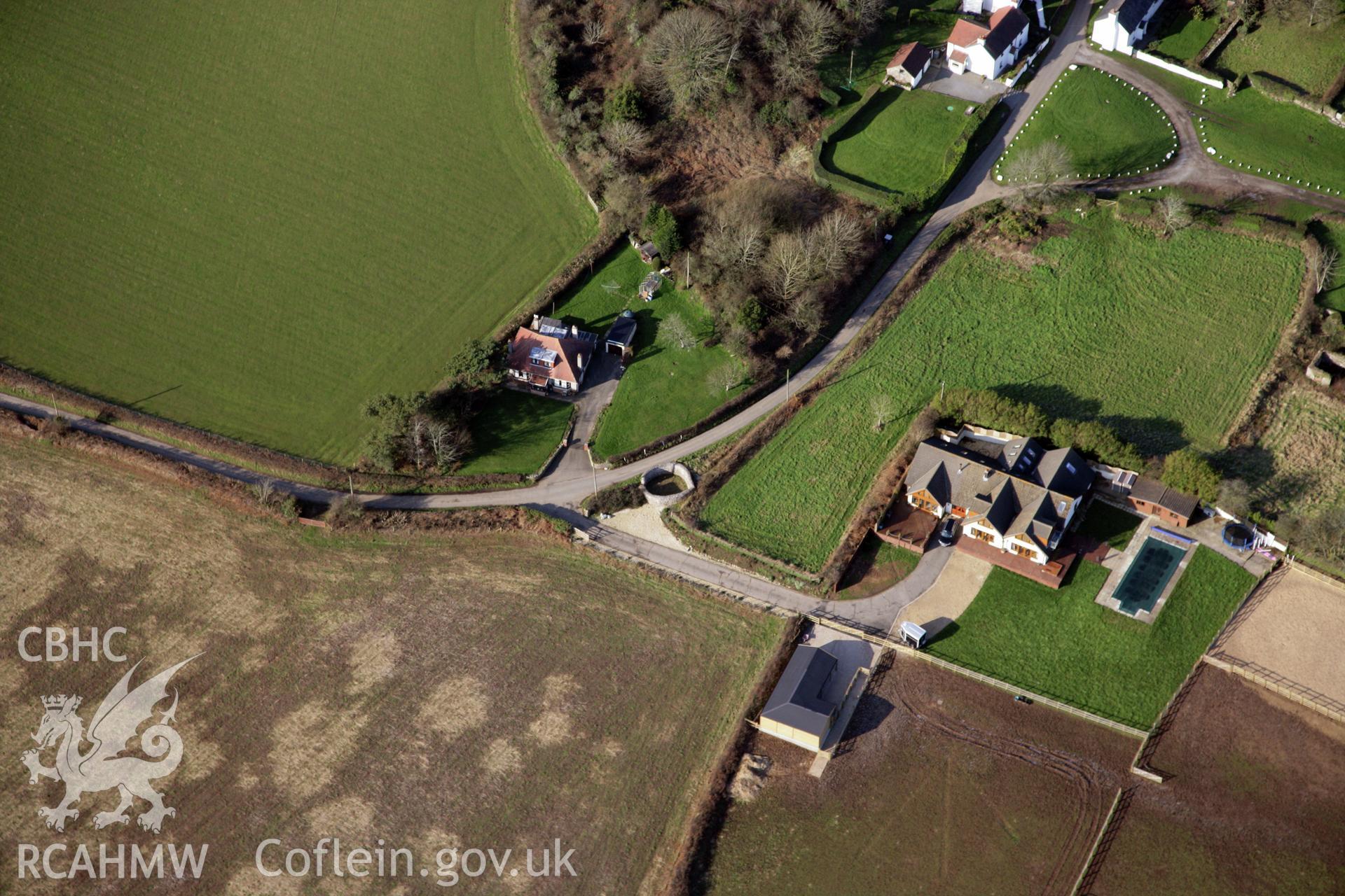 RCAHMW colour oblique photograph of Penrice Ringwork. Taken by Toby Driver on 02/02/2012.