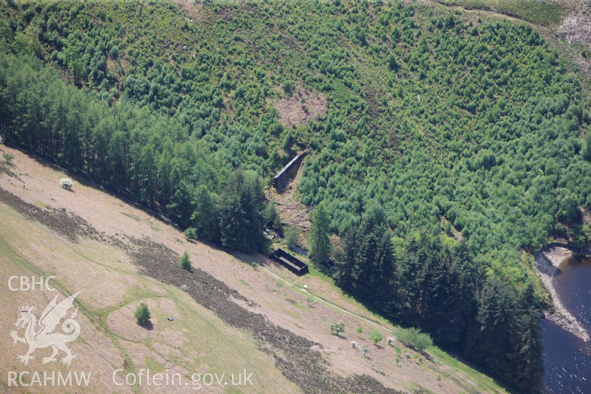 RCAHMW colour oblique photograph of Nant Y Gro Dam. Taken by Toby Driver on 28/05/2012.