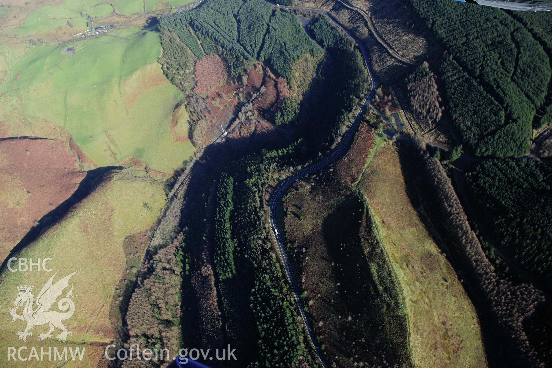 RCAHMW colour oblique photograph of Sugarloaf hillfort. Taken by Toby Driver on 23/11/2012.