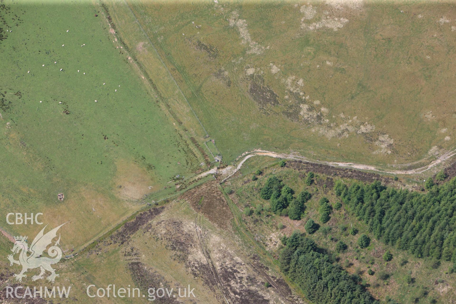 RCAHMW colour oblique photograph of Troedrhiwhir standing stone. Taken by Toby Driver on 28/05/2012.