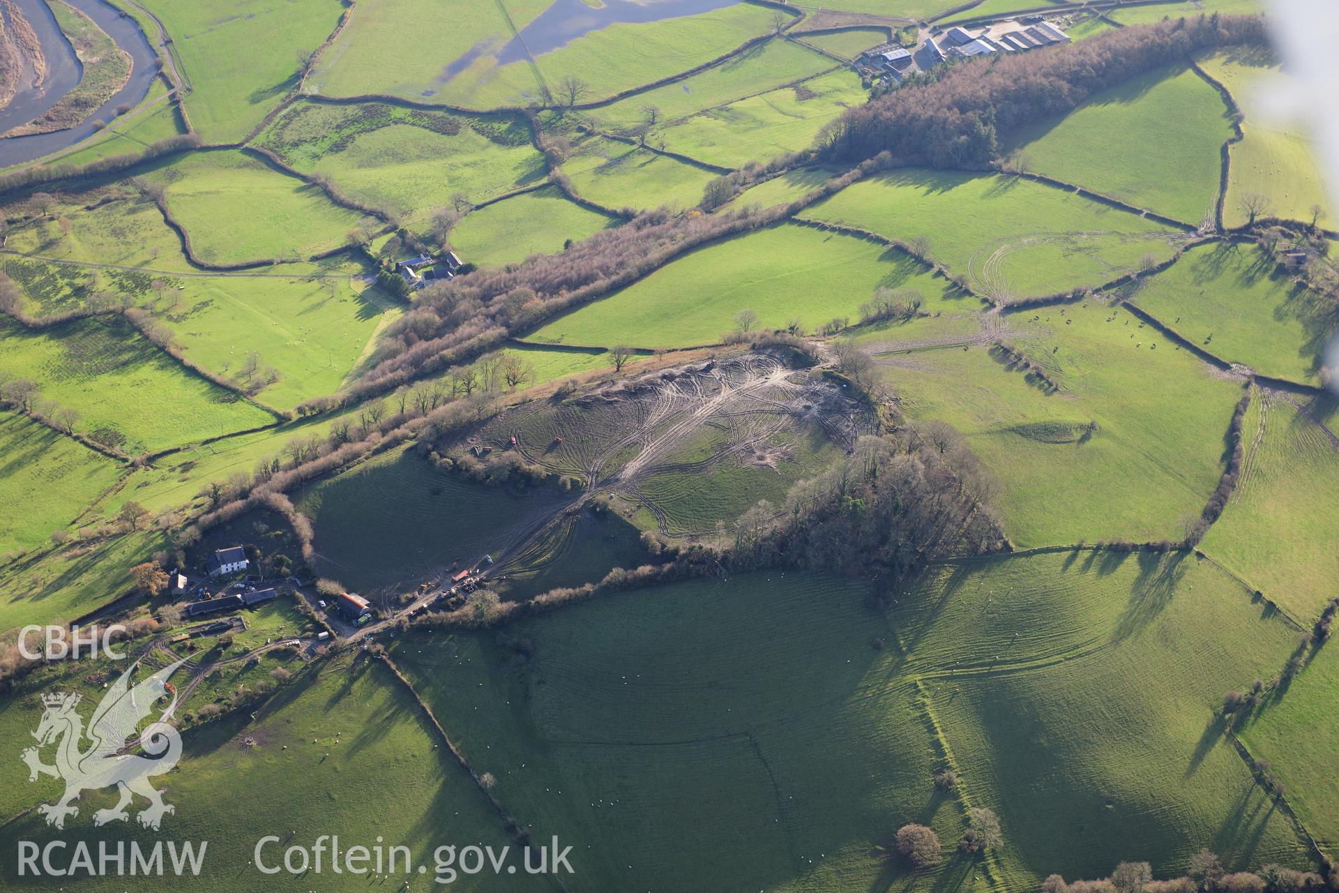 RCAHMW colour oblique photograph of Grongaer hillfort. Taken by Toby Driver on 28/11/2012.