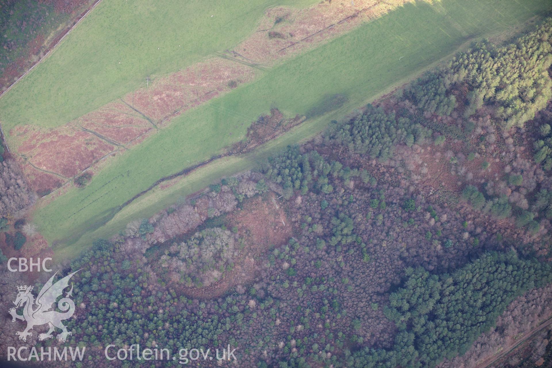 RCAHMW colour oblique photograph of Craig Ty isaf Camp. Taken by Toby Driver on 28/11/2012.