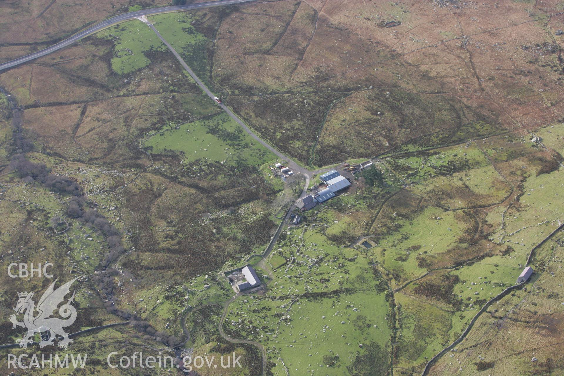 RCAHMW colour oblique photograph of Tal y Braich isaf, farm. Taken by Toby Driver on 13/01/2012.