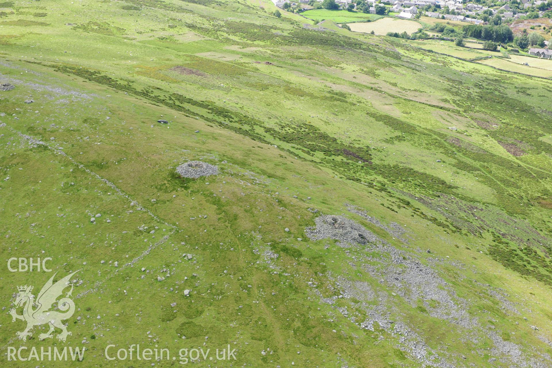 RCAHMW colour oblique photograph of Moel Faban cairn cemetery. Taken by Toby Driver on 10/08/2012.