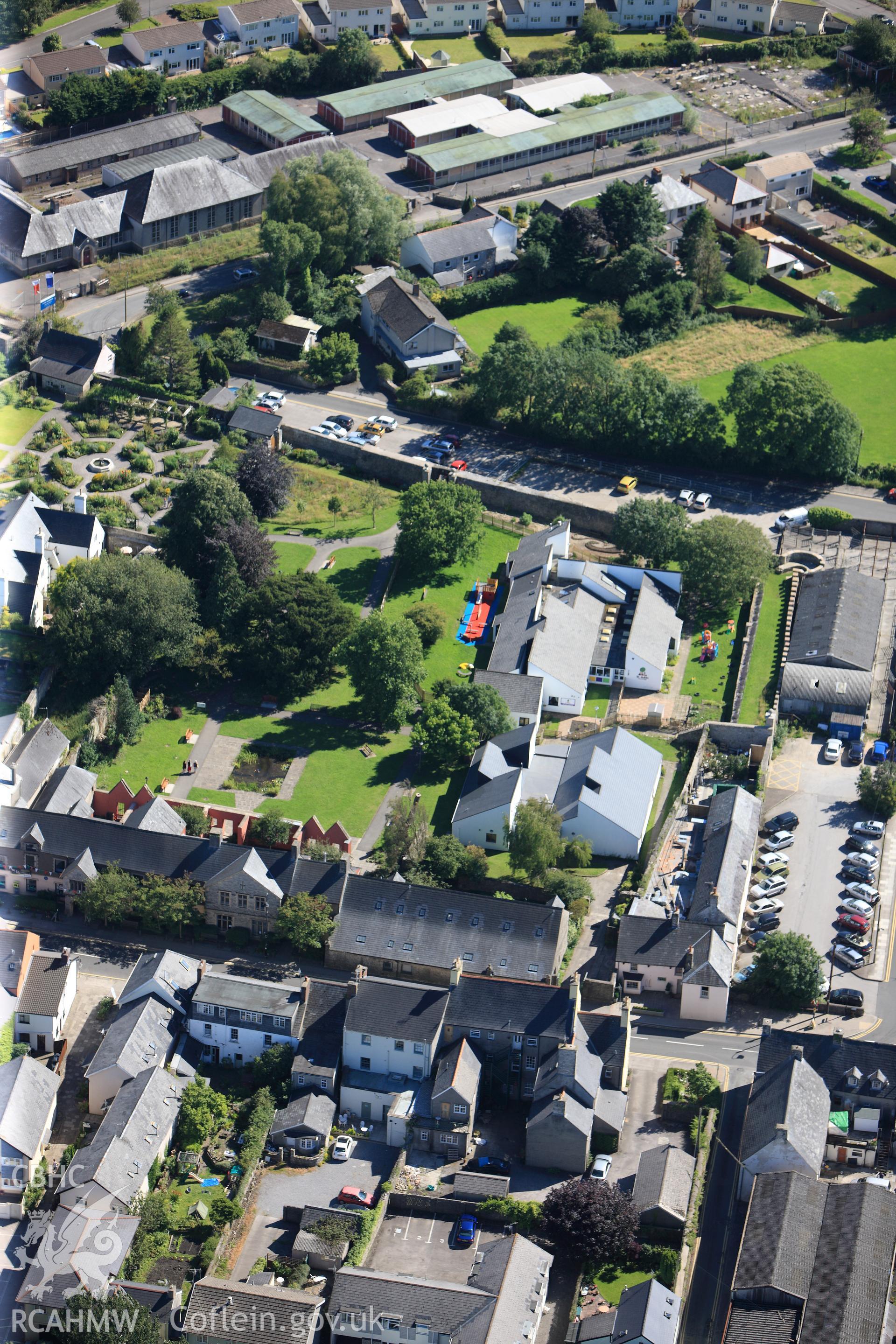 RCAHMW colour oblique photograph of Cowbridge, town walls, from north-west. Taken by Toby Driver on 24/07/2012.