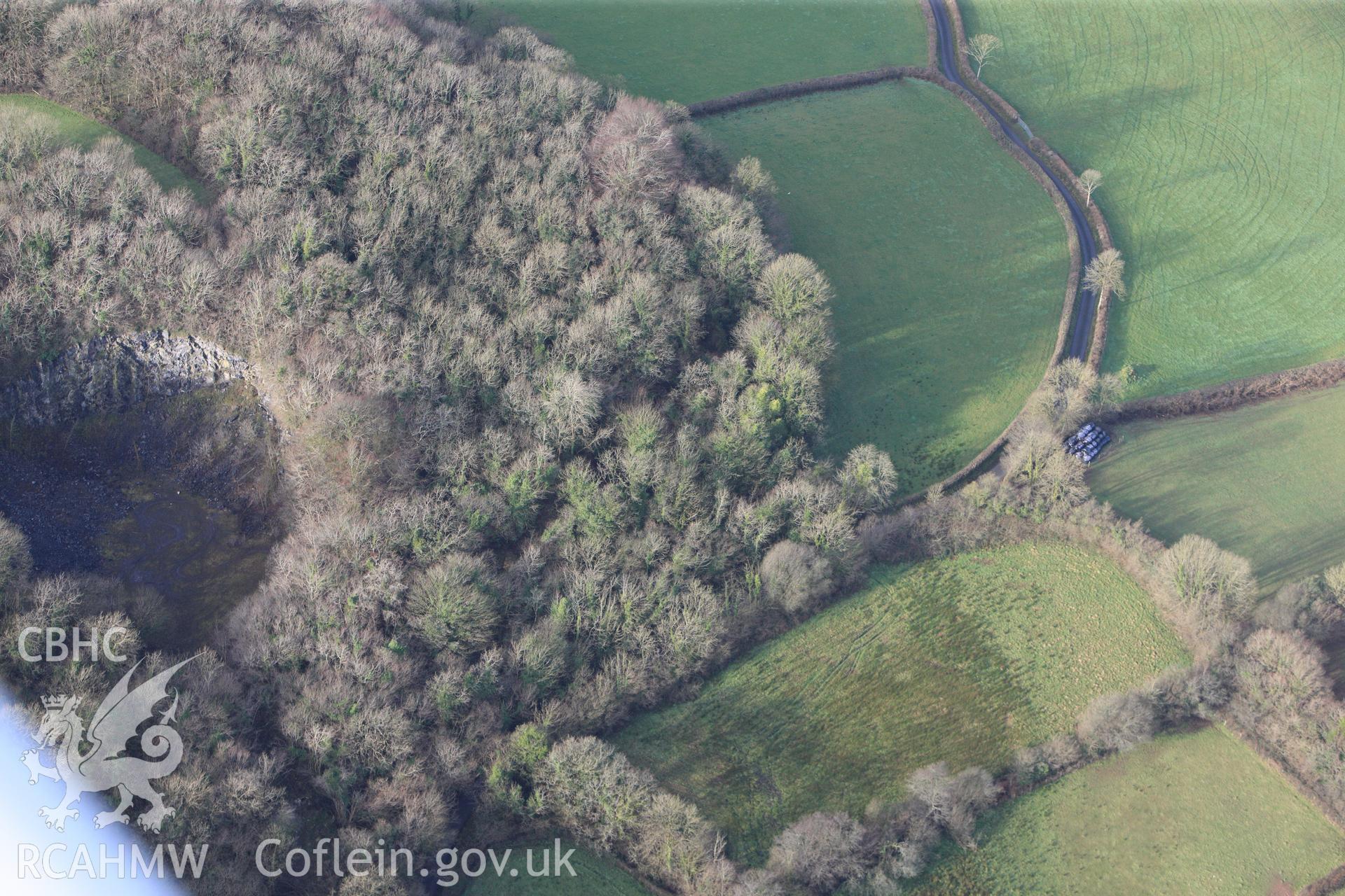 RCAHMW colour oblique photograph of Odyn Jac Limekilns. Taken by Toby Driver on 27/01/2012.