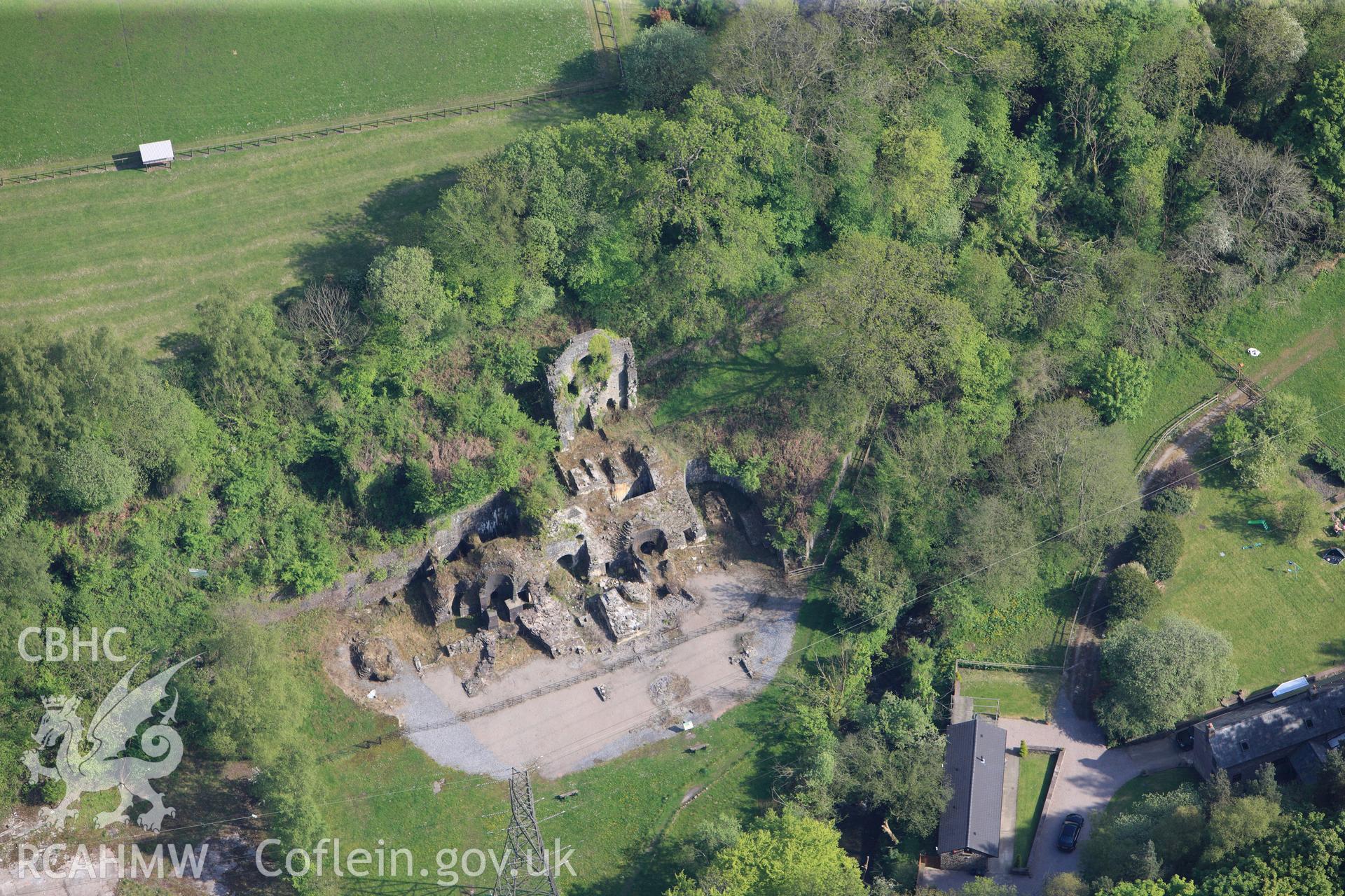 RCAHMW colour oblique photograph of Clydach Ironworks, Clydach. Taken by Toby Driver on 22/05/2012.