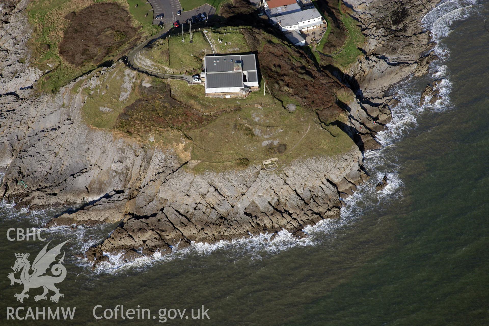 RCAHMW colour oblique photograph of Mumbles Coastguard Station. Taken by Toby Driver on 02/02/2012.