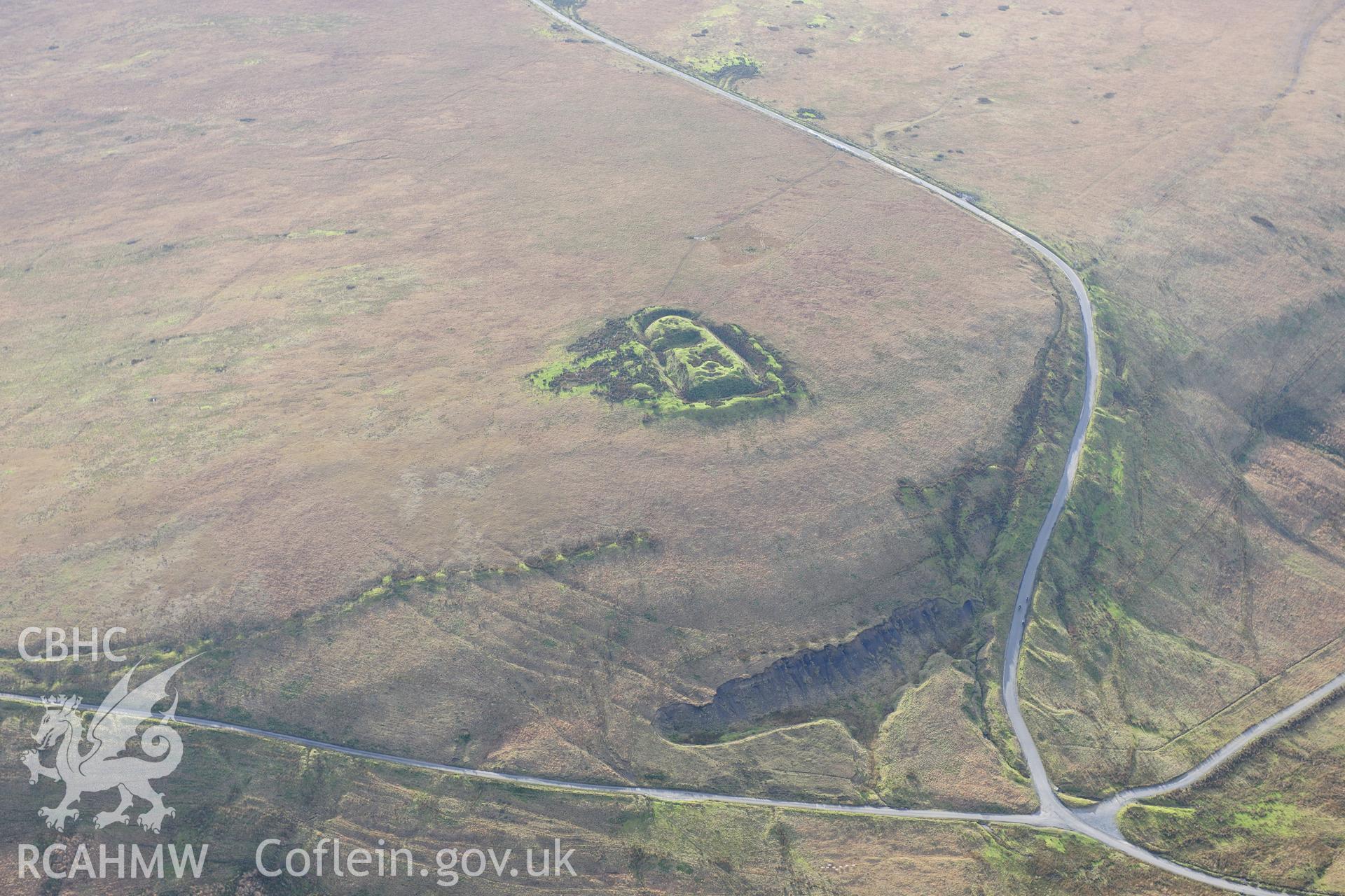 RCAHMW colour oblique photograph of Penlle'r Castell. Taken by Toby Driver on 28/11/2012.