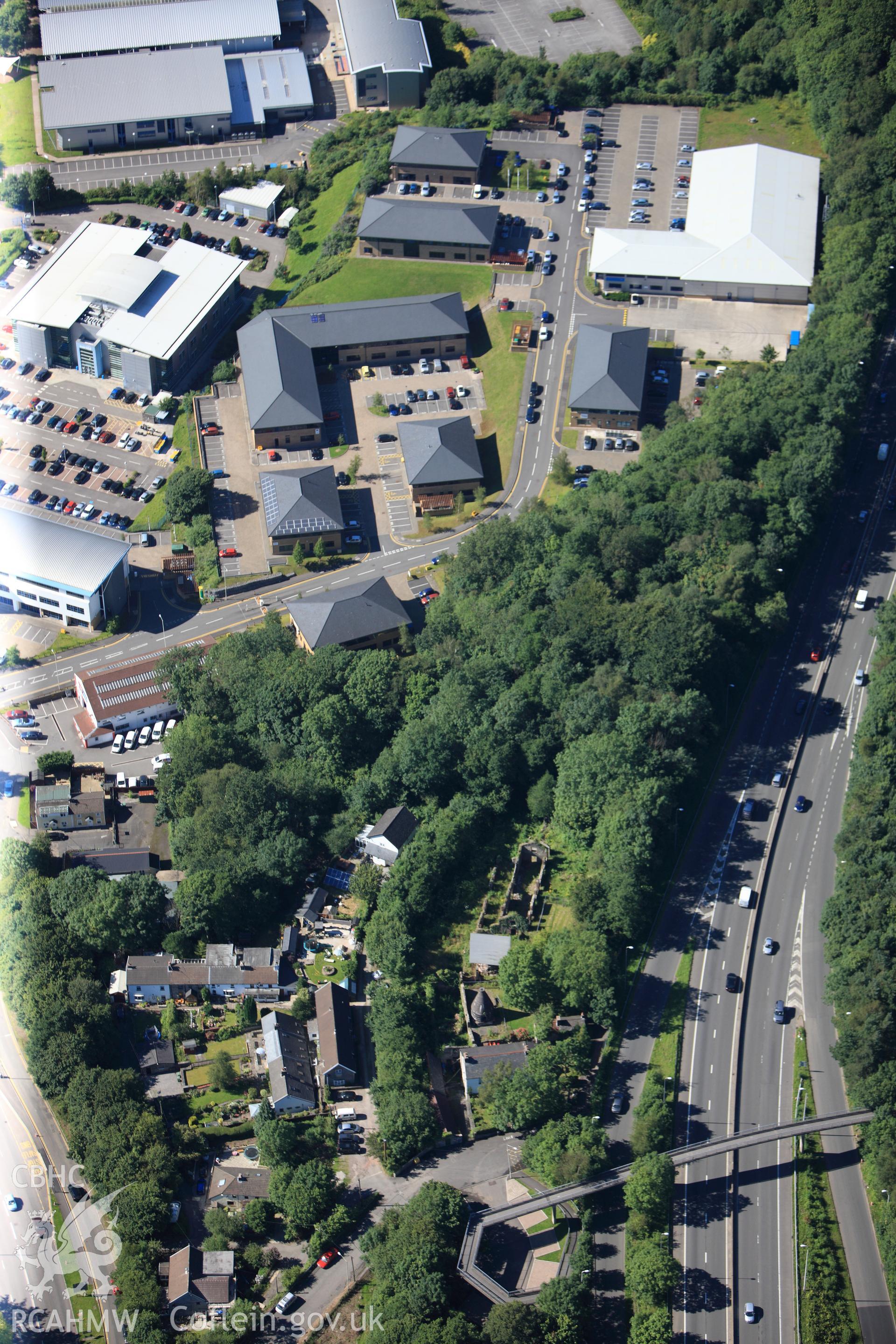 RCAHMW colour oblique photograph of Nantgarw Pottery, Taff's Well. Taken by Toby Driver on 24/07/2012.