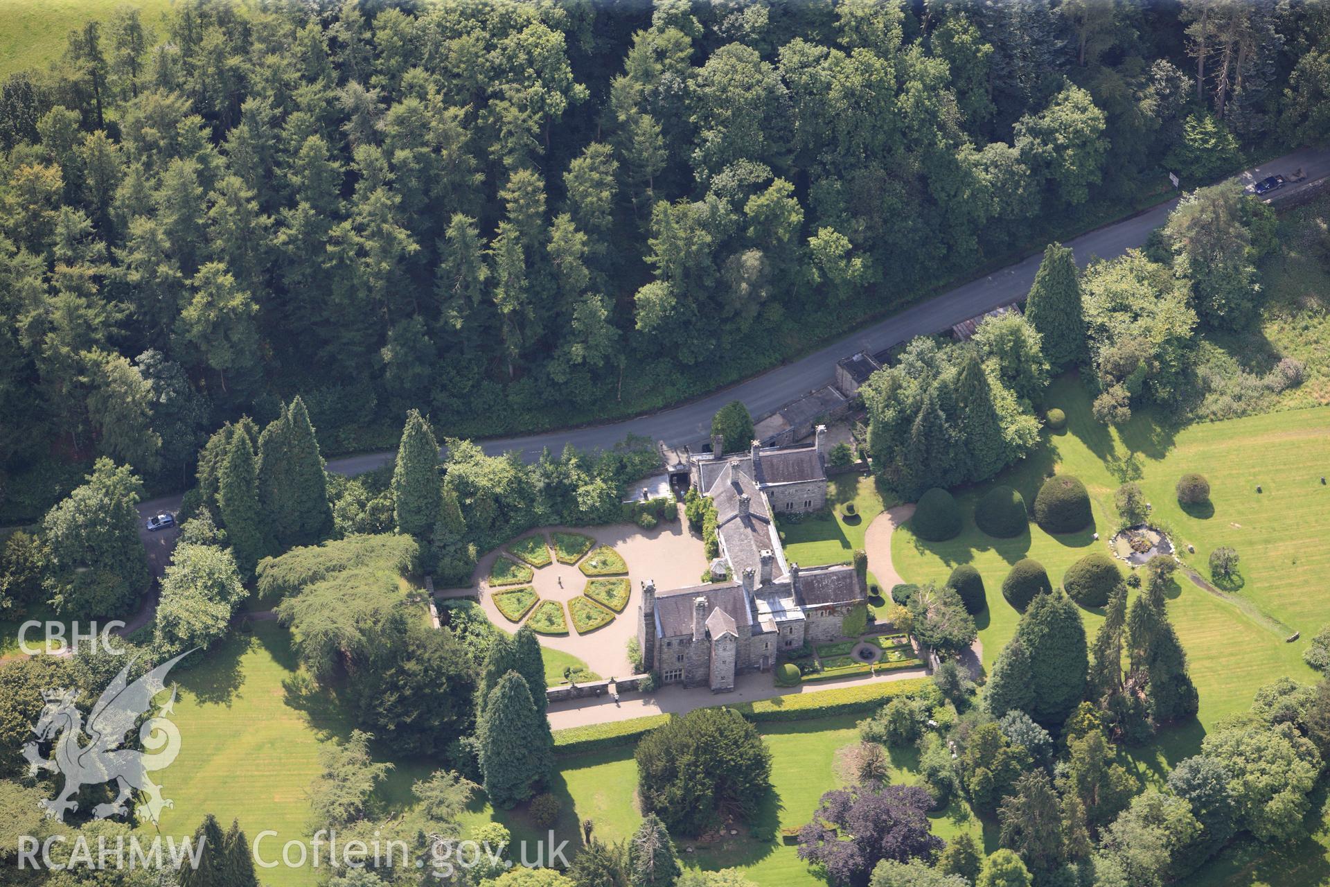 RCAHMW colour oblique photograph of Gwydir Castle, viewed from the north-east. Taken by Toby Driver on 10/08/2012.