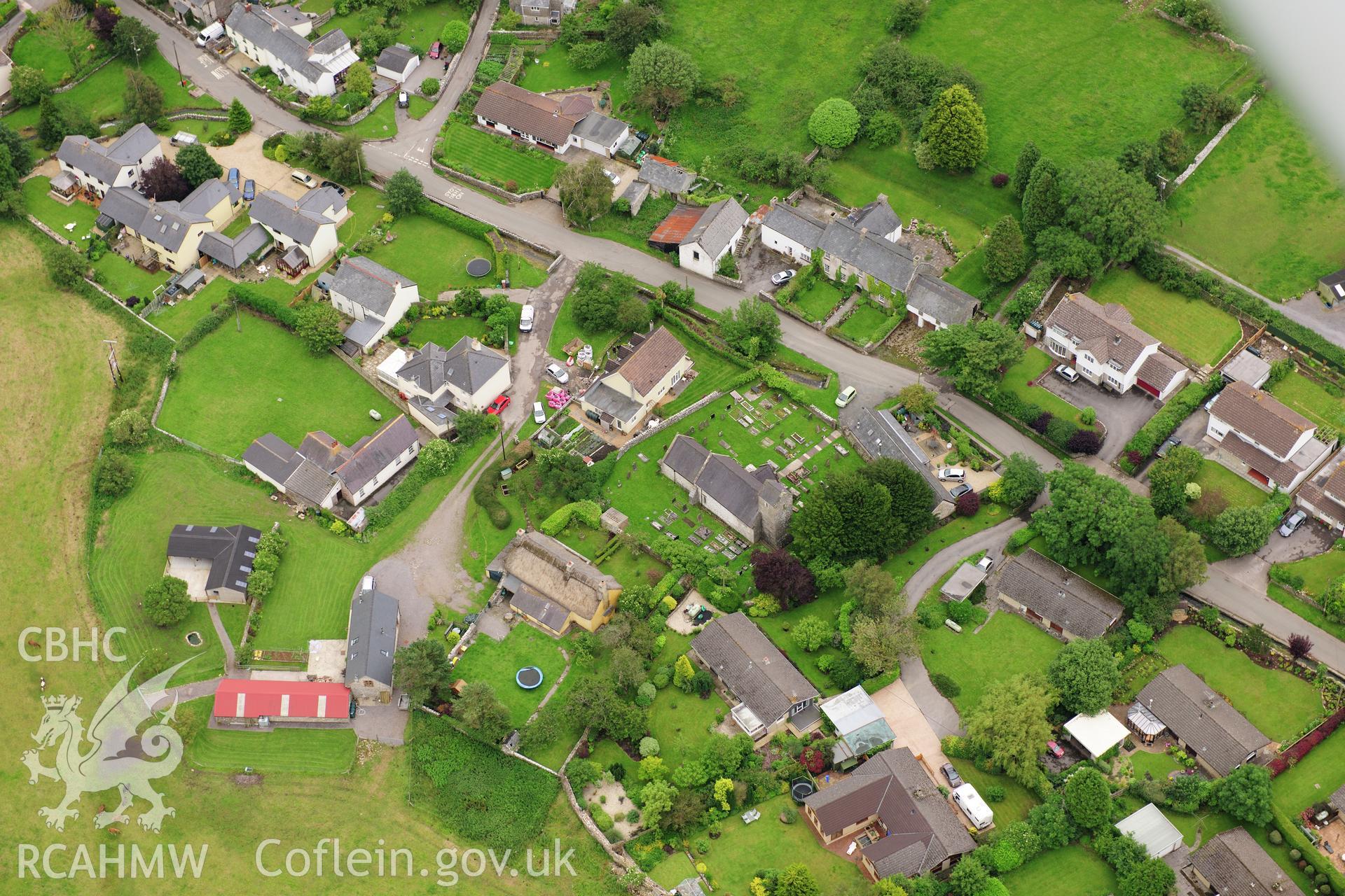 RCAHMW colour oblique photograph of Llandow Village. Taken by Toby Driver on 05/07/2012.