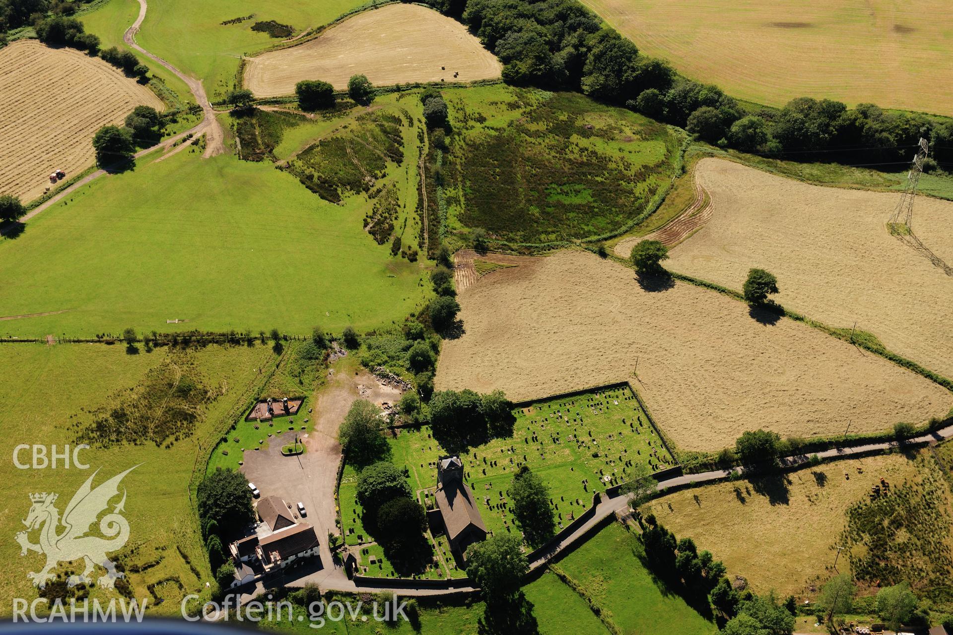 RCAHMW colour oblique photograph of St Ilan's Church. Taken by Toby Driver on 24/07/2012.