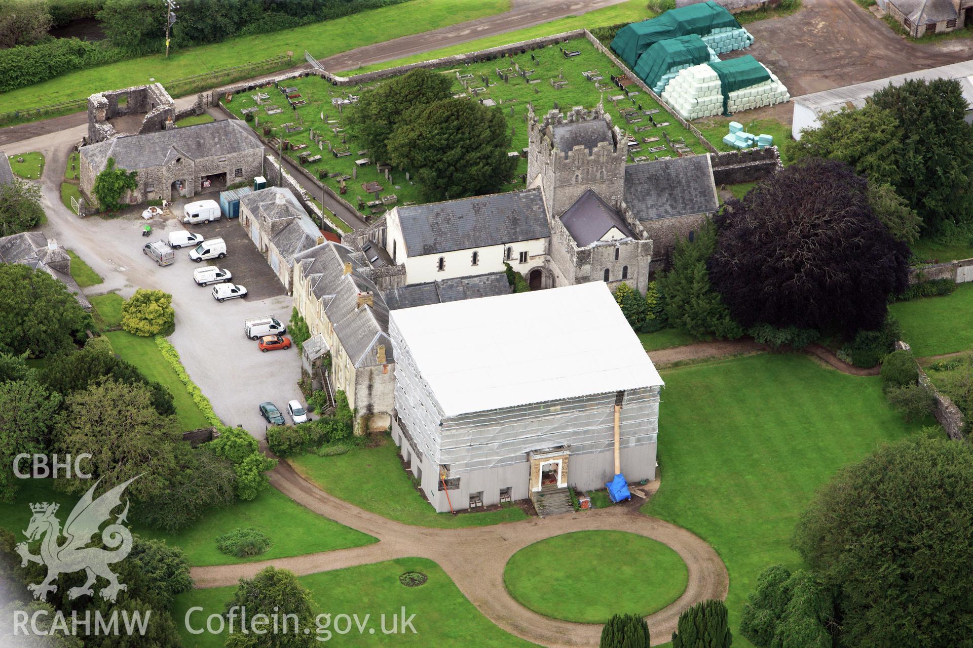 RCAHMW colour oblique photograph of Ewenny Priory. Taken by Toby Driver on 05/07/2012.