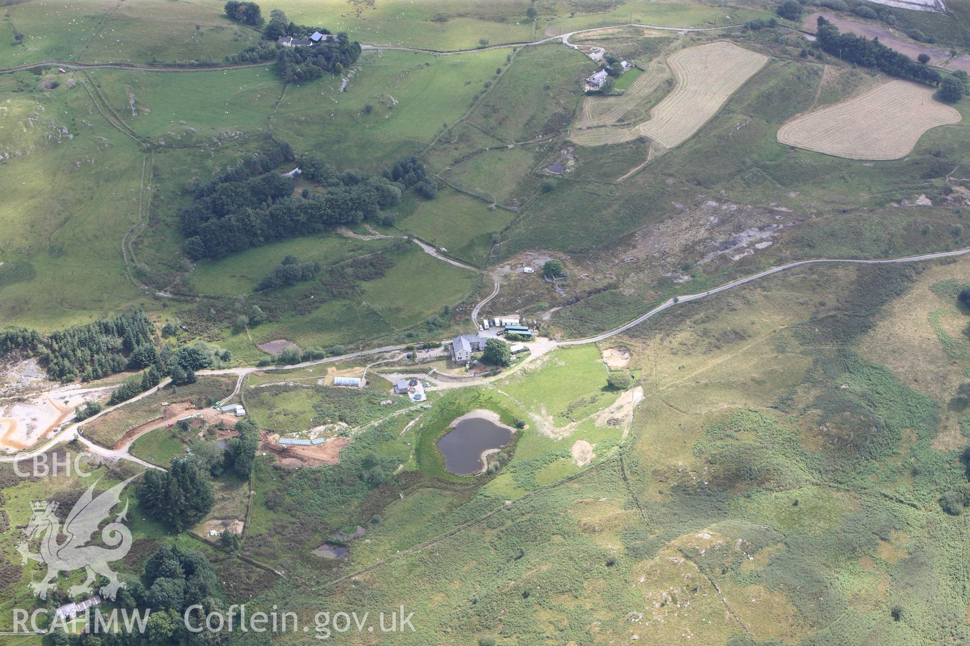 RCAHMW colour oblique photograph of Logaulas Lead Mine, Lisburne Mine. Taken by Toby Driver on 27/07/2012.