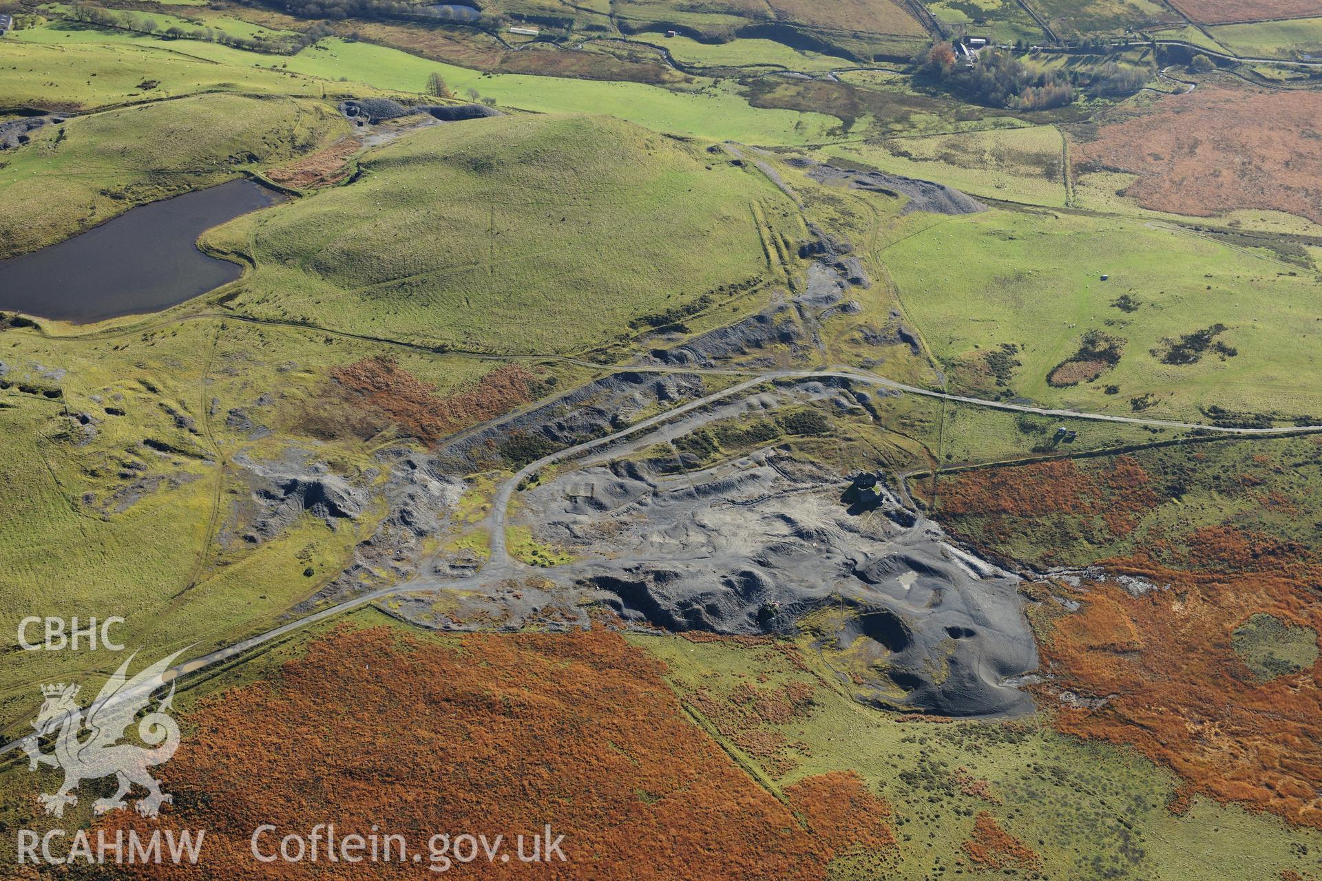 RCAHMW colour oblique photograph of Glogfach lead mine, SAM recommendation. Taken by Toby Driver on 05/11/2012.