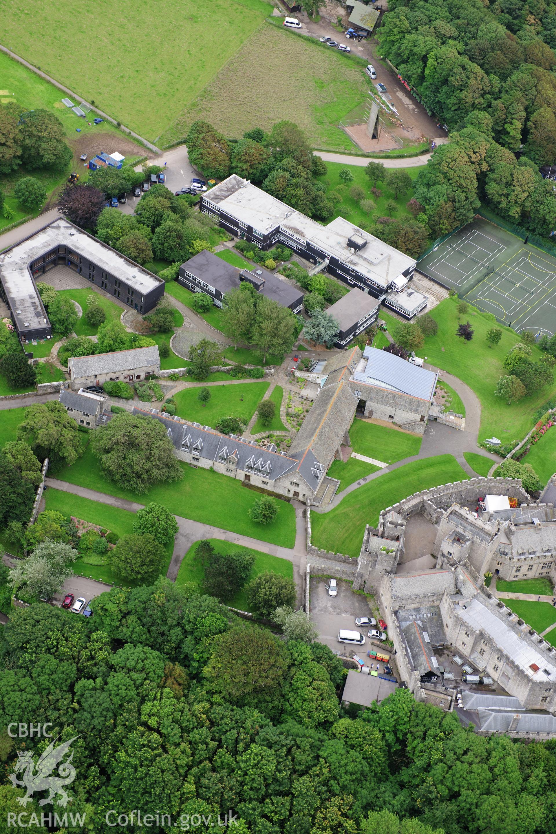 RCAHMW colour oblique photograph of St Donat's Castle. Taken by Toby Driver on 05/07/2012.