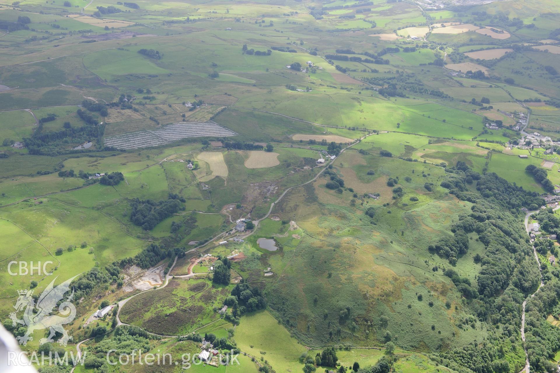 RCAHMW colour oblique photograph of Logaulas Lead Mine, Lisburne Mine. Taken by Toby Driver on 27/07/2012.