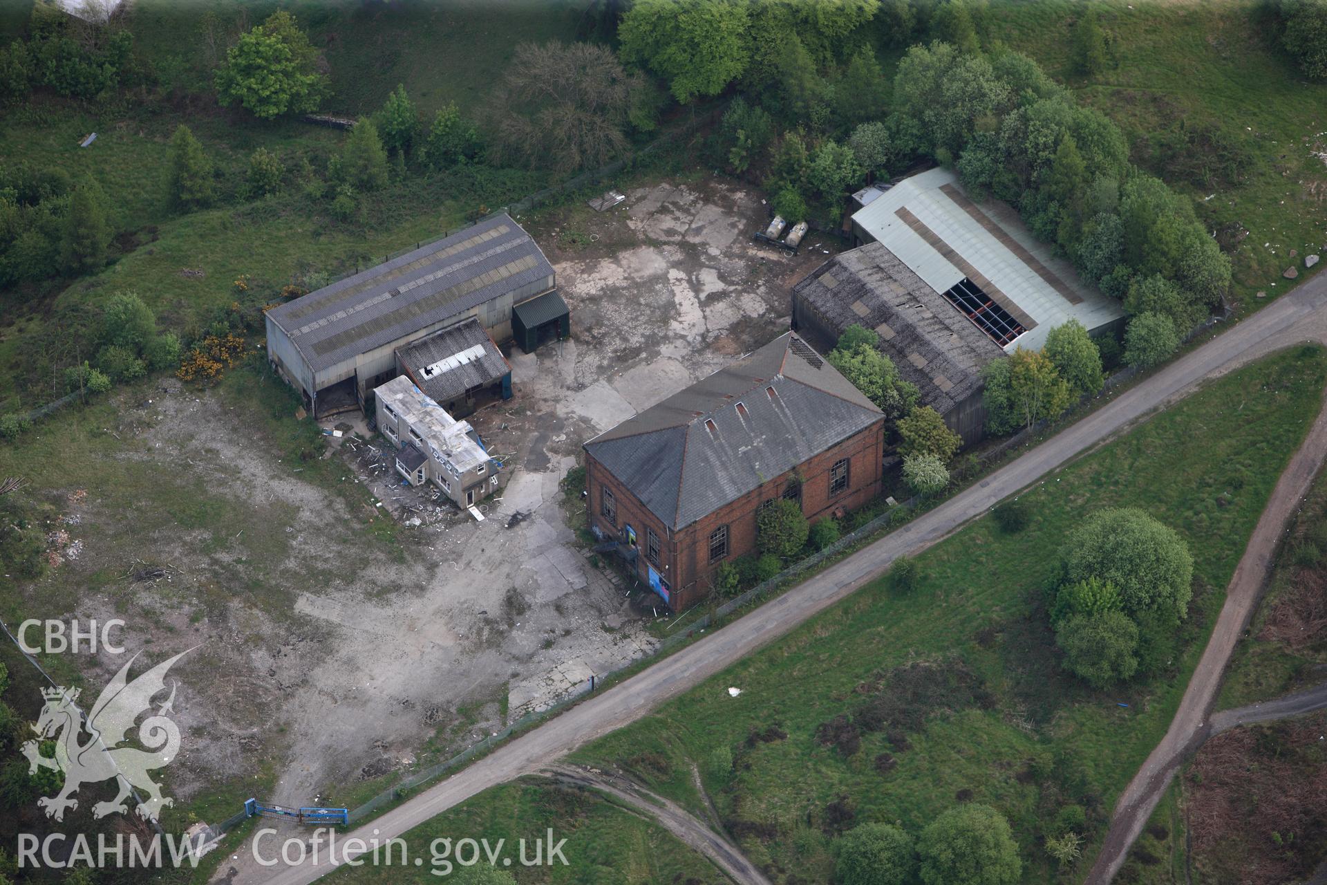 RCAHMW colour oblique photograph of Engine House, Lower Navigation Colliery. Taken by Toby Driver on 22/05/2012.