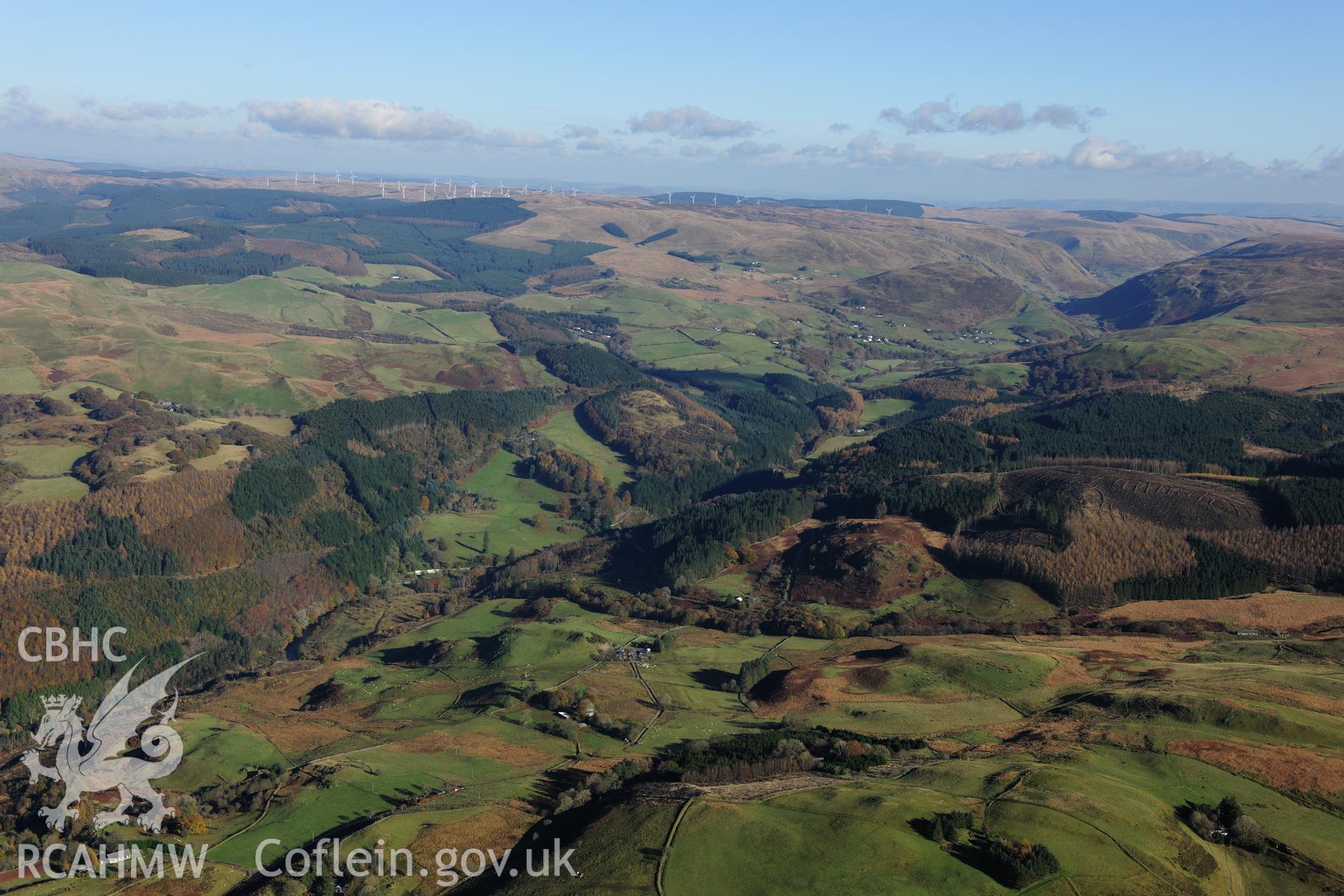 RCAHMW colour oblique photograph of Hafod landscape, from south-west. Taken by Toby Driver on 05/11/2012.