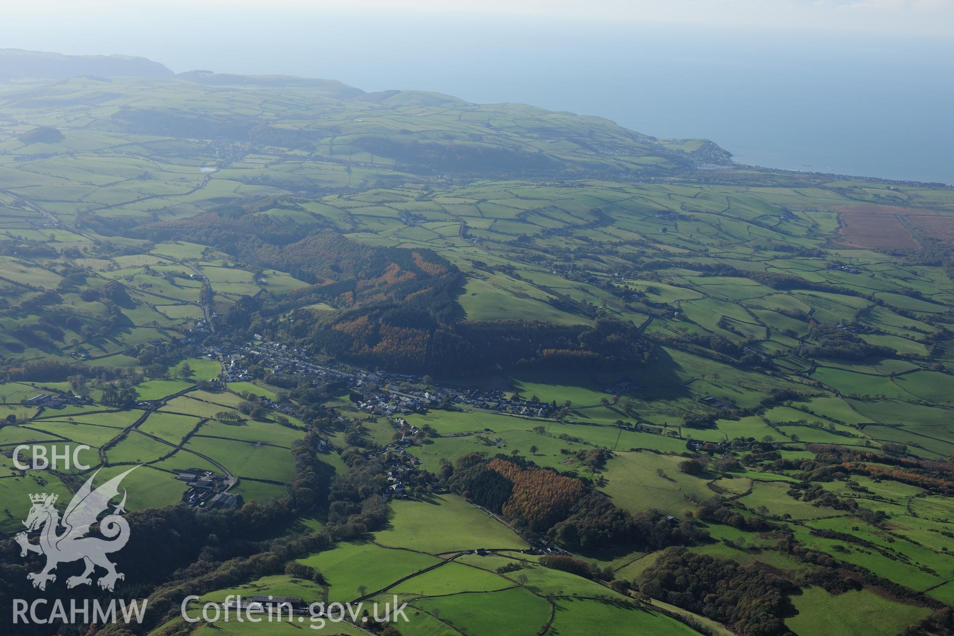 RCAHMW colour oblique photograph of Talybont, landscape view from north-east. Taken by Toby Driver on 05/11/2012.