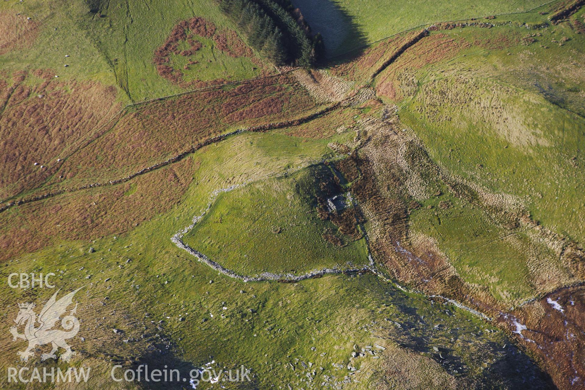 RCAHMW colour oblique photograph of Pantglas, Troed Y Rhiw. Taken by Toby Driver on 07/02/2012.