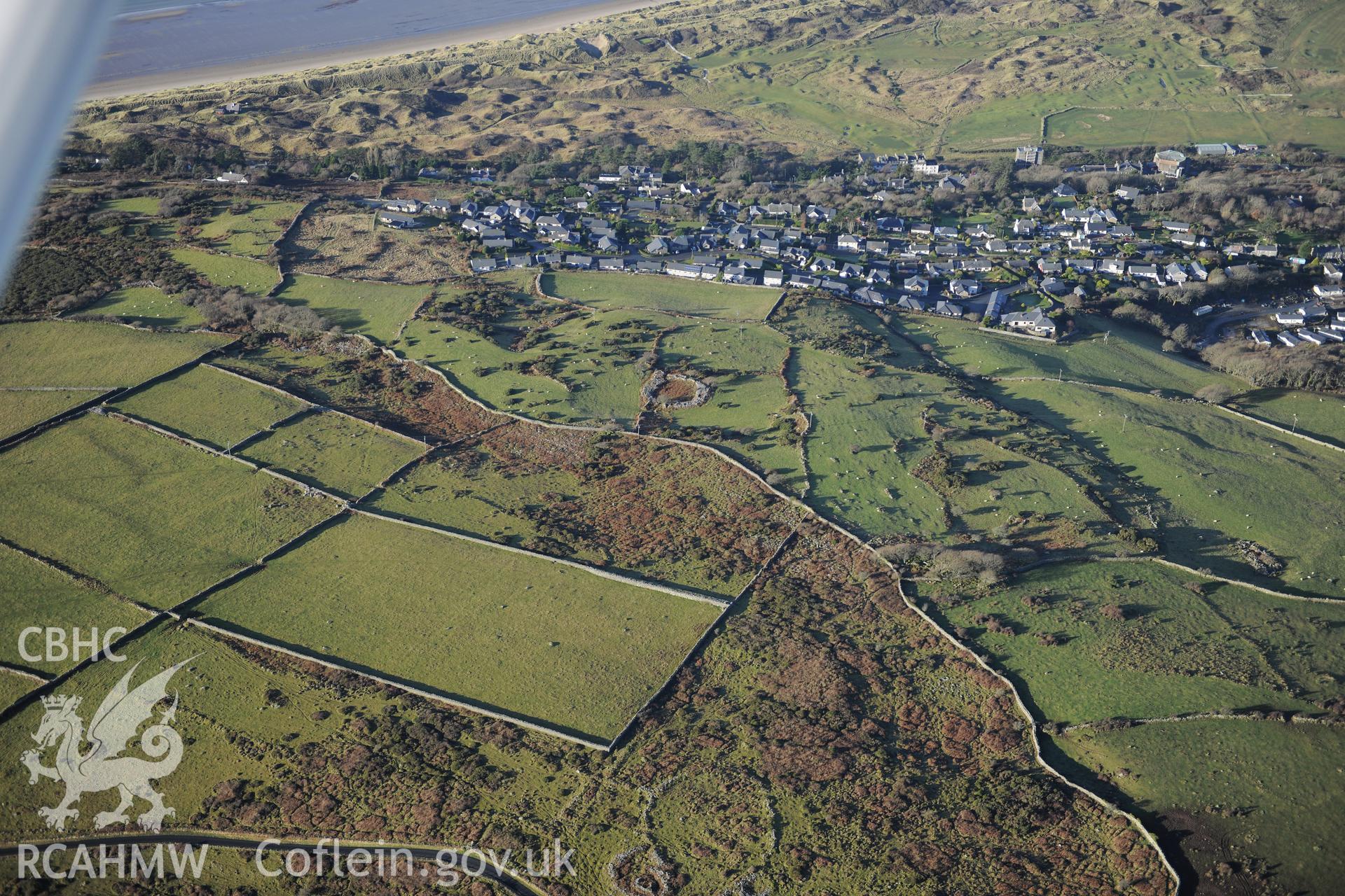 RCAHMW colour oblique photograph of Muriau'r Gwyddelod settlement complex and field system. Taken by Toby Driver on 10/12/2012.