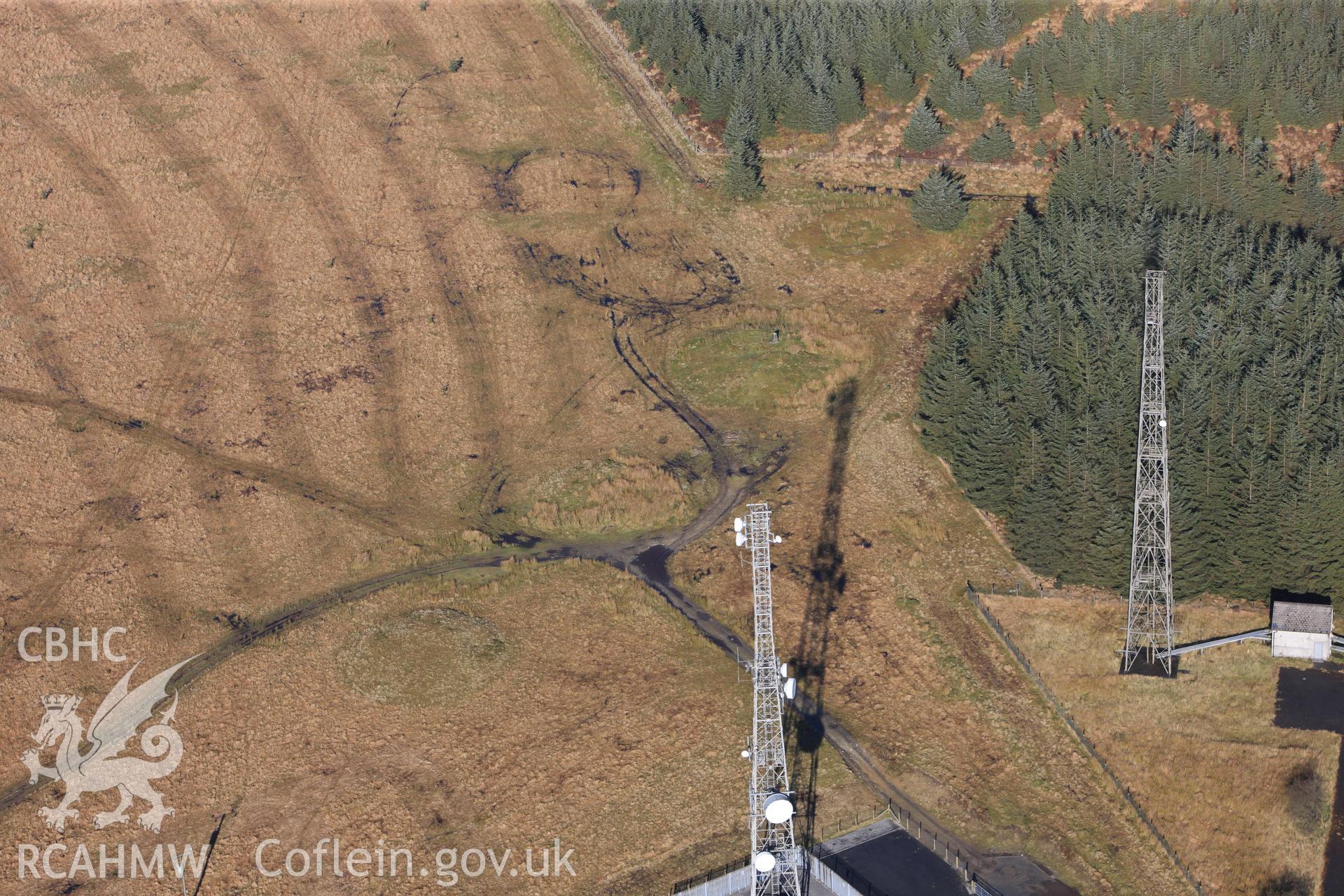 RCAHMW colour oblique photograph of Crugiau Edryd, cairn cemetery. Taken by Toby Driver on 05/11/2012.