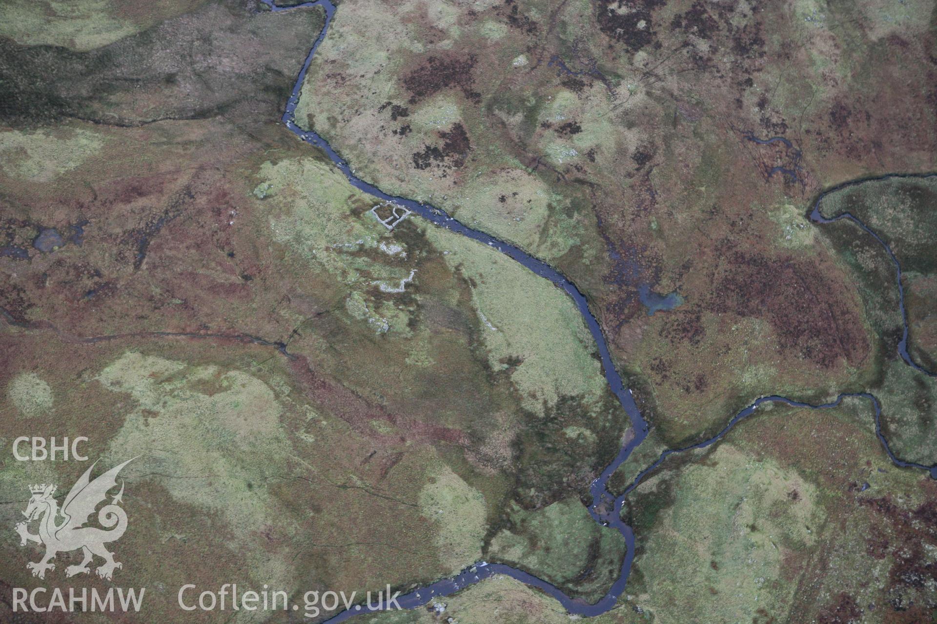 RCAHMW colour oblique photograph of Afon Cynfal deserted rural settlement. Taken by Toby Driver on 13/01/2012.