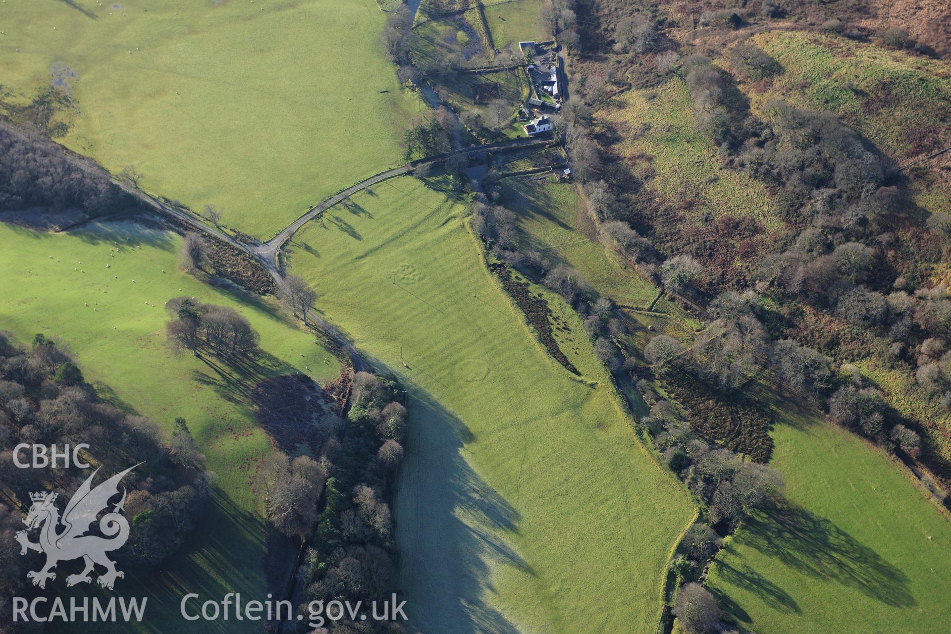 RCAHMW colour oblique photograph of Brynkir, tree planting ring. Taken by Toby Driver on 10/12/2012.