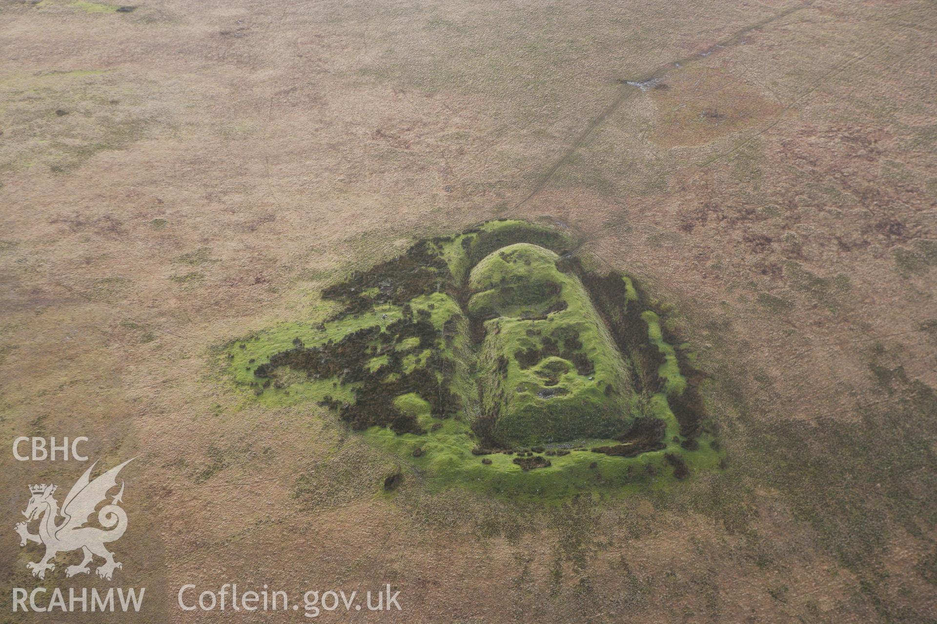 RCAHMW colour oblique photograph of Penlle'r Castell. Taken by Toby Driver on 27/01/2012.