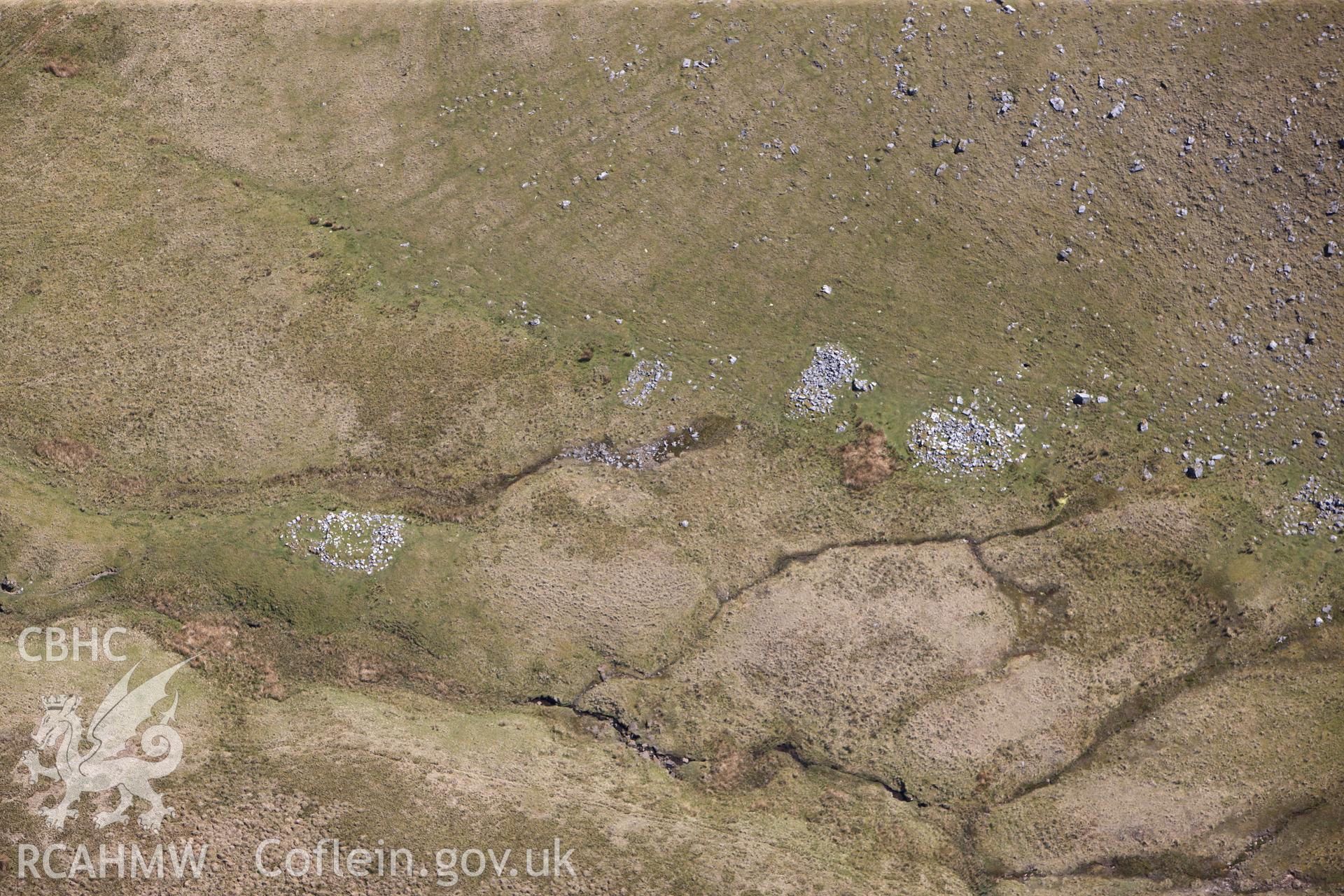 RCAHMW colour oblique photograph of Blaen y Cylchau, deserted settlement. Taken by Toby Driver on 22/05/2012.