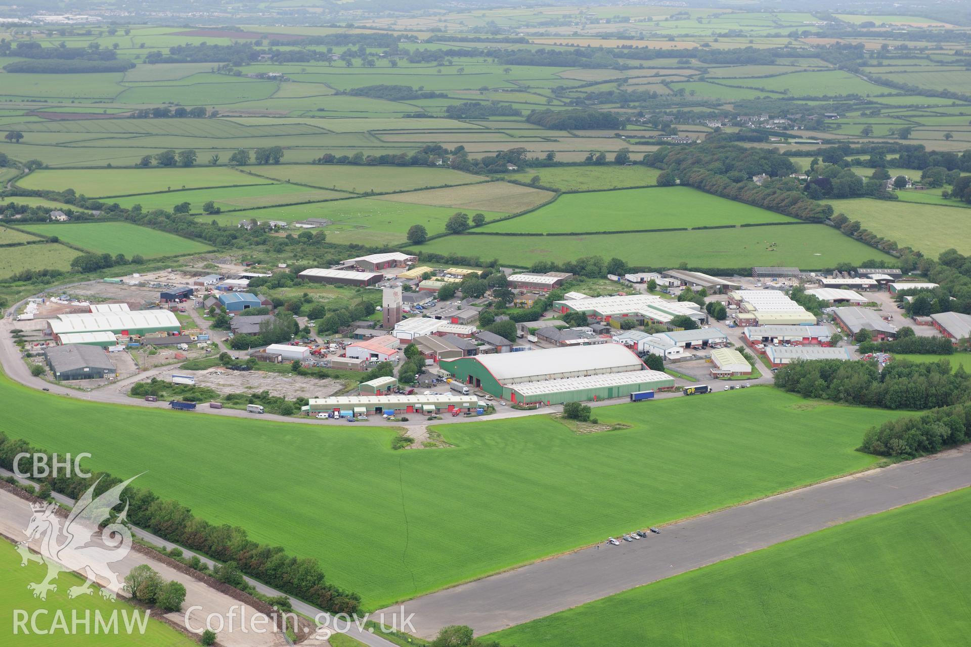 RCAHMW colour oblique photograph of Llandow Airfield. Taken by Toby Driver on 05/07/2012.