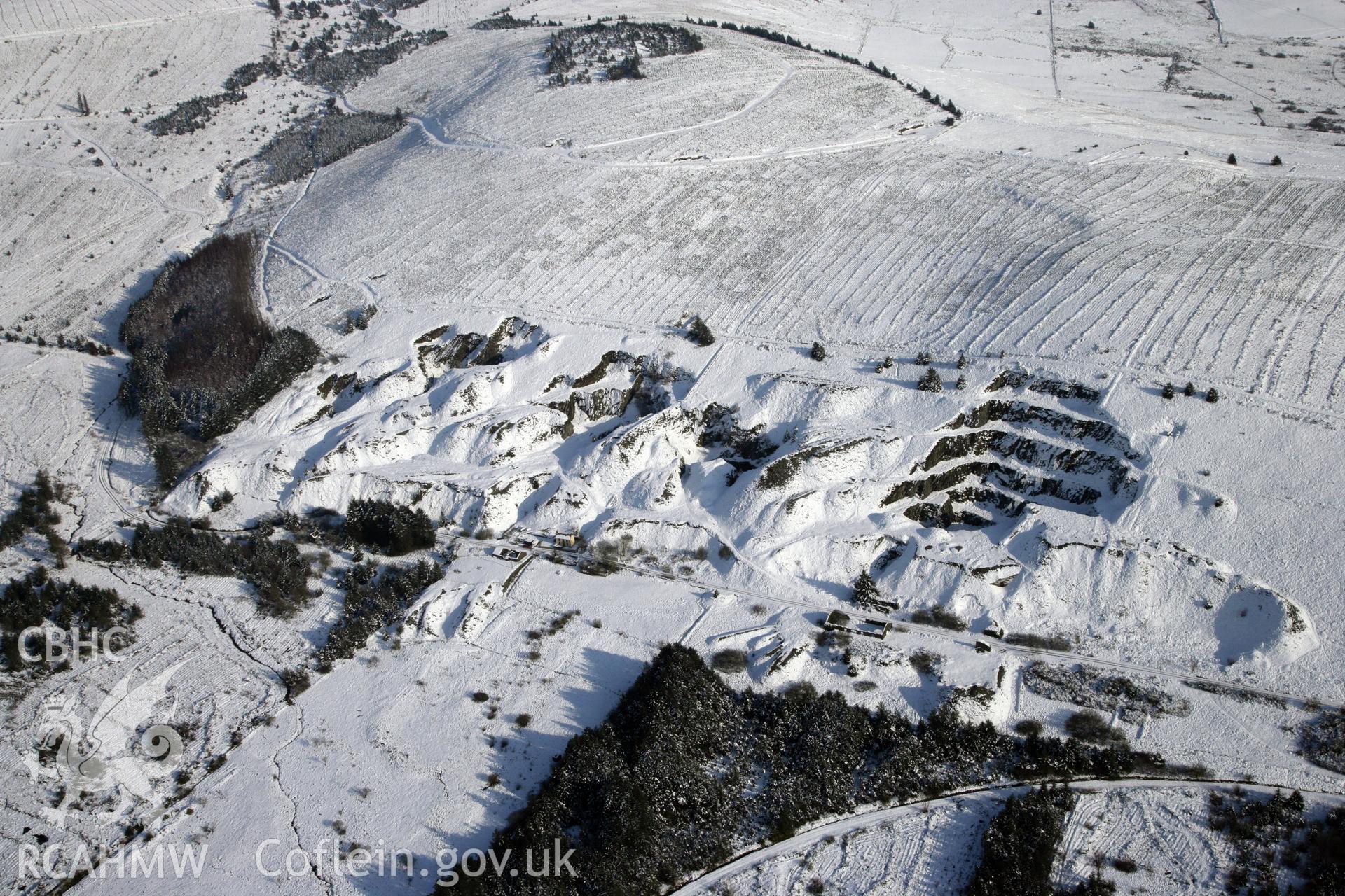 RCAHMW colour oblique photograph of Rosebush Quarry. Taken by Toby Driver on 02/02/2012.